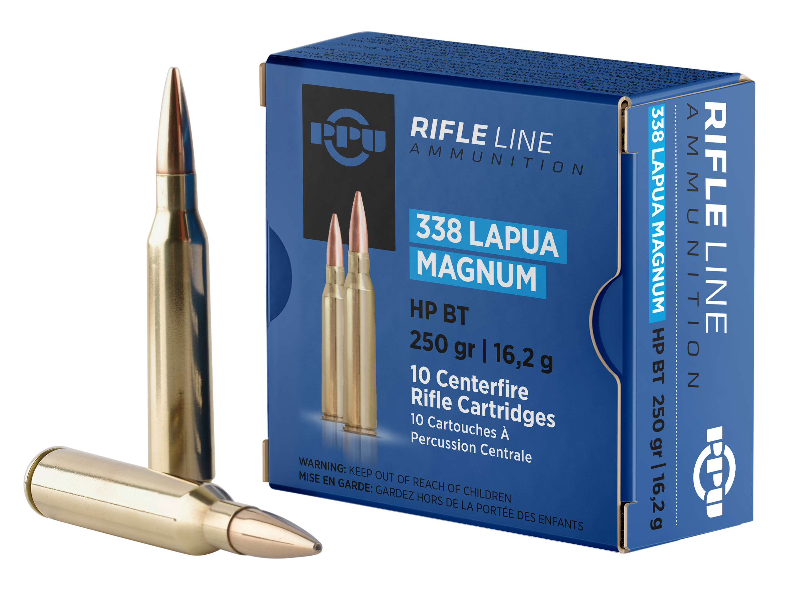 PPU PP338H Standard Rifle Rifle 338 Lapua Mag 250 gr Hollow Point Boat-Tail (HPBT) 10 Per Box/ 20 Cs