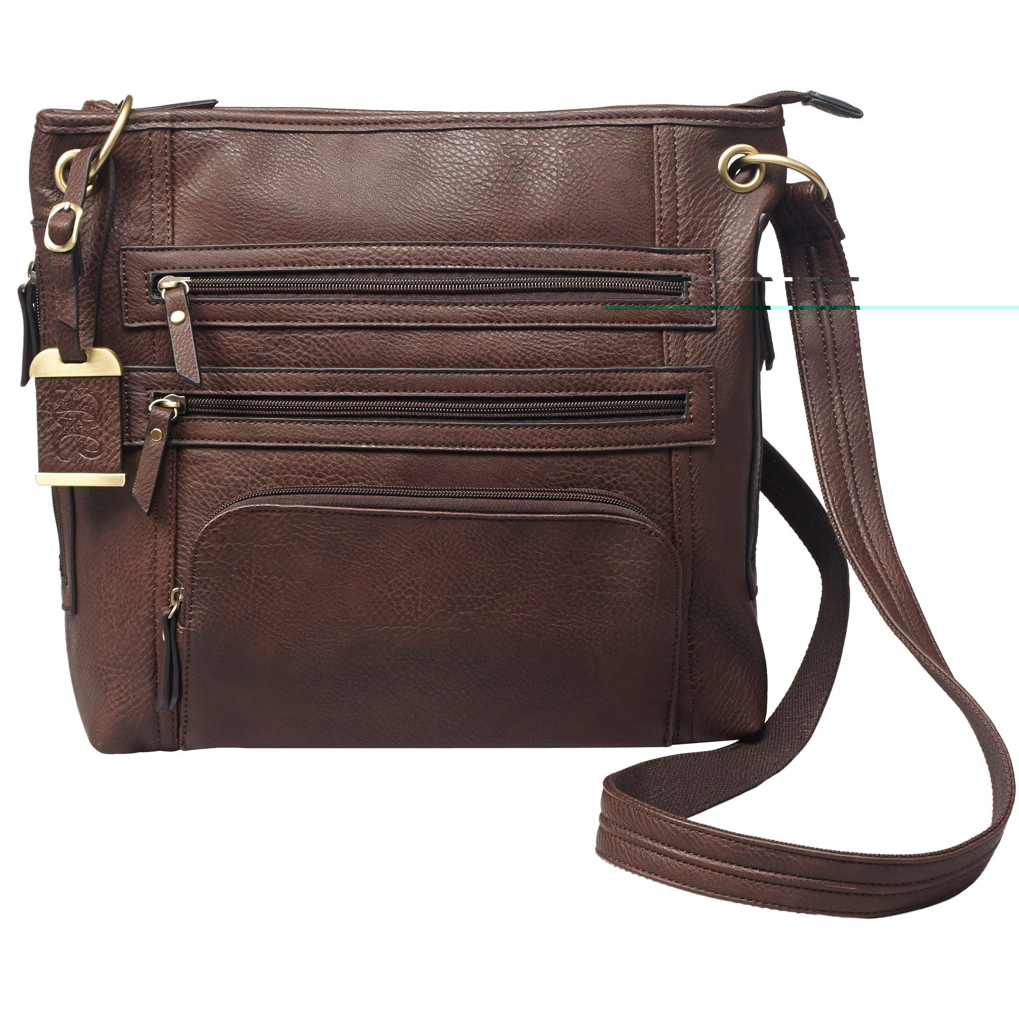 Bulldog BDP039 Cross Body Purse w/Holster Brown Leather Most Sm Pistols & Revolvers Ambidextrous Hand