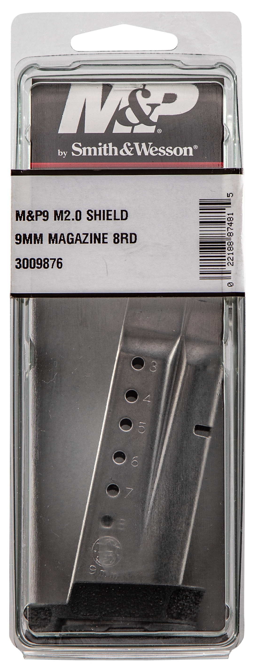 Smith & Wesson Magazine S&W M&P Shield M2.0 9mm Luger 8-Round Stainless Steel