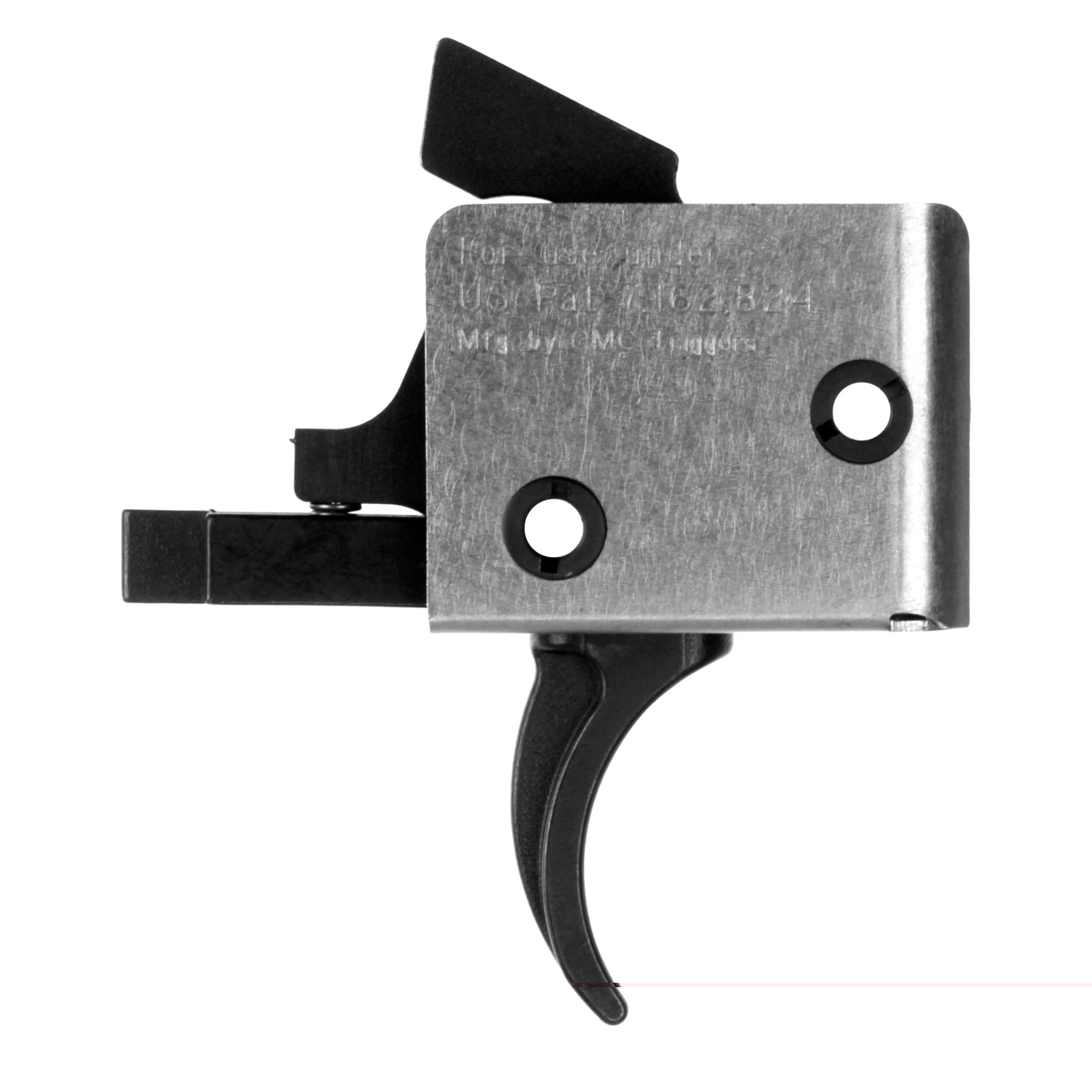 CMC Triggers 93501 Drop-InSingle-Stage Curved Trigger with 5-5.50 lbs Draw Weight & Black/Silver Finish for AR-15/AR-10