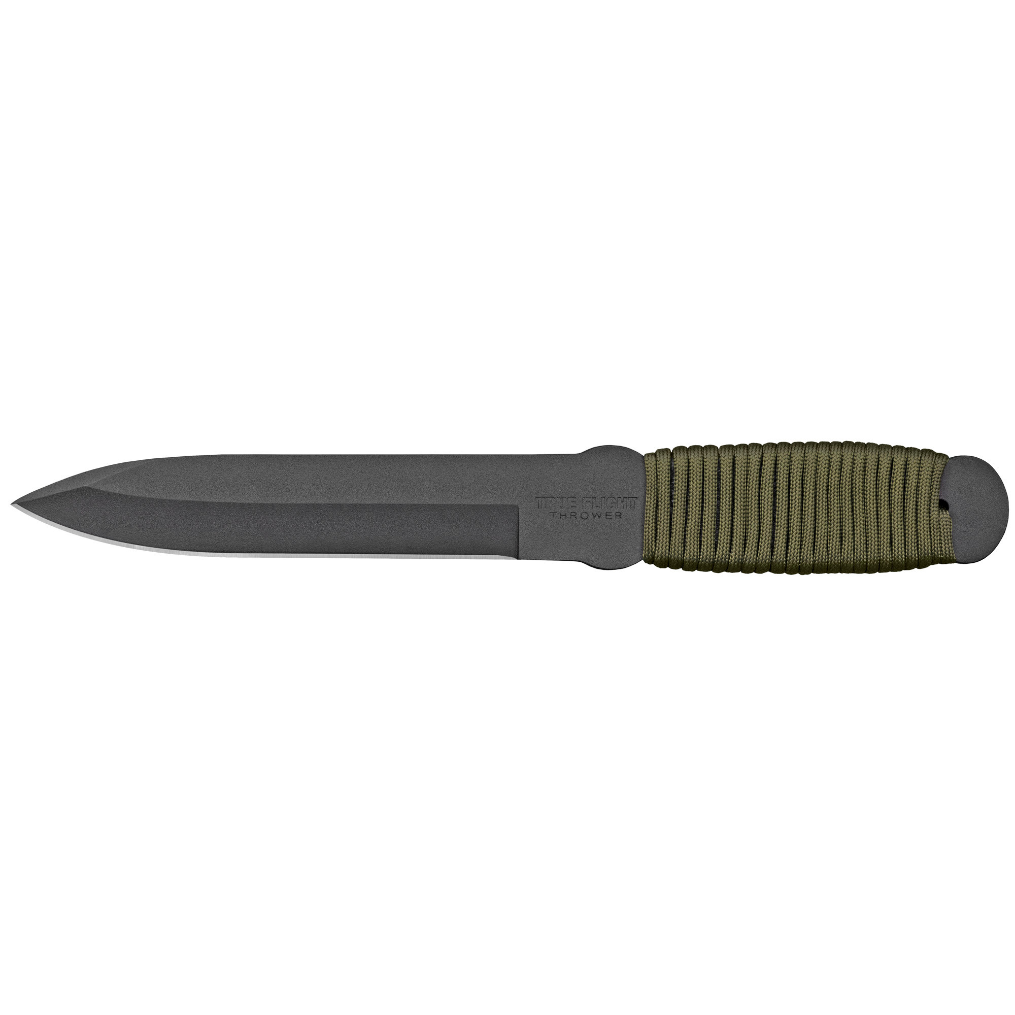 Cold Steel 80TFTC True Flight Thrower 6.75" Fixed Spear Point Plain Black 1055 Carbon Steel Blade/Paracord Wrap OD Handle