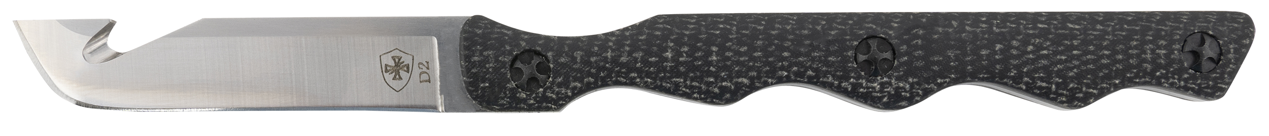 Templar Knife NTKB322 Neck2.46" Fixed Drop Point Plain Powder Coated D2 Steel Blade/ 4.22" Black Canvas Micarta Handle Includes Lanyard/Sheath