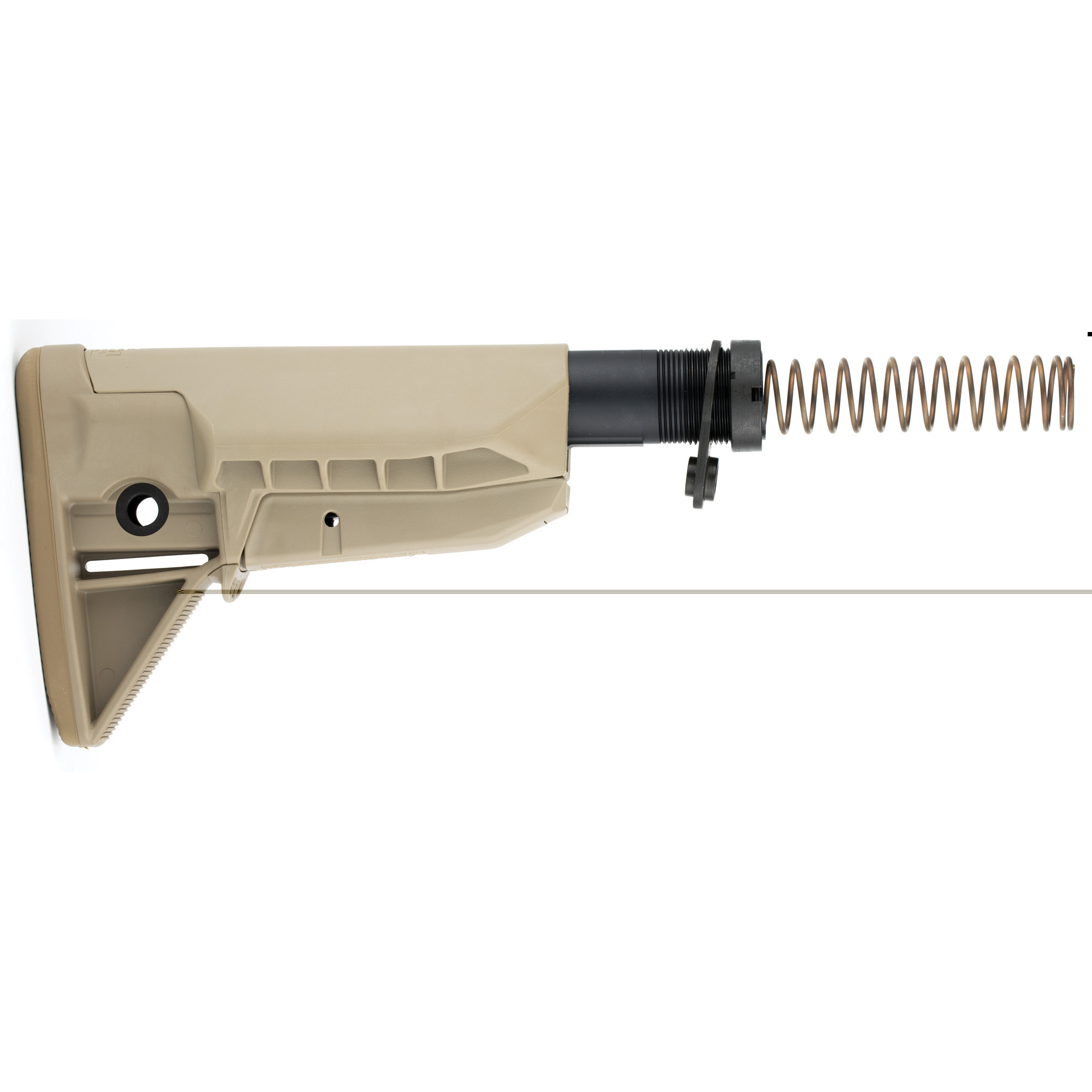 Bravo Company MOD 0 Stock Kit, SOPMOD (Widebody), BCM-GFSK-MOD0-SPMD-FDE Receiver Extension, QD End Plate, Lock Nut Action Spring, Carbine Buffer, FDE