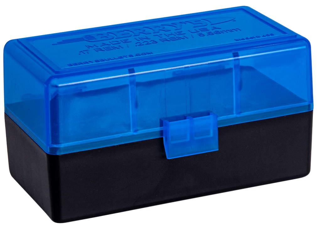 Berrys 44661 405 Ammo Box 223 Rem,5.56x45mm NATO 50rd Blue Lid w/Black Bottom