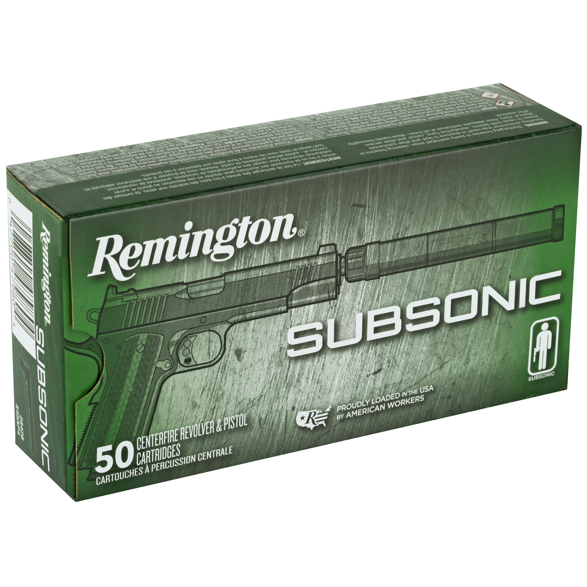 Remington Ammunition 28428 Subsonic Target 45 ACP 230 gr Flat Nose Enclosed Base (FNEB) 50rd Bx