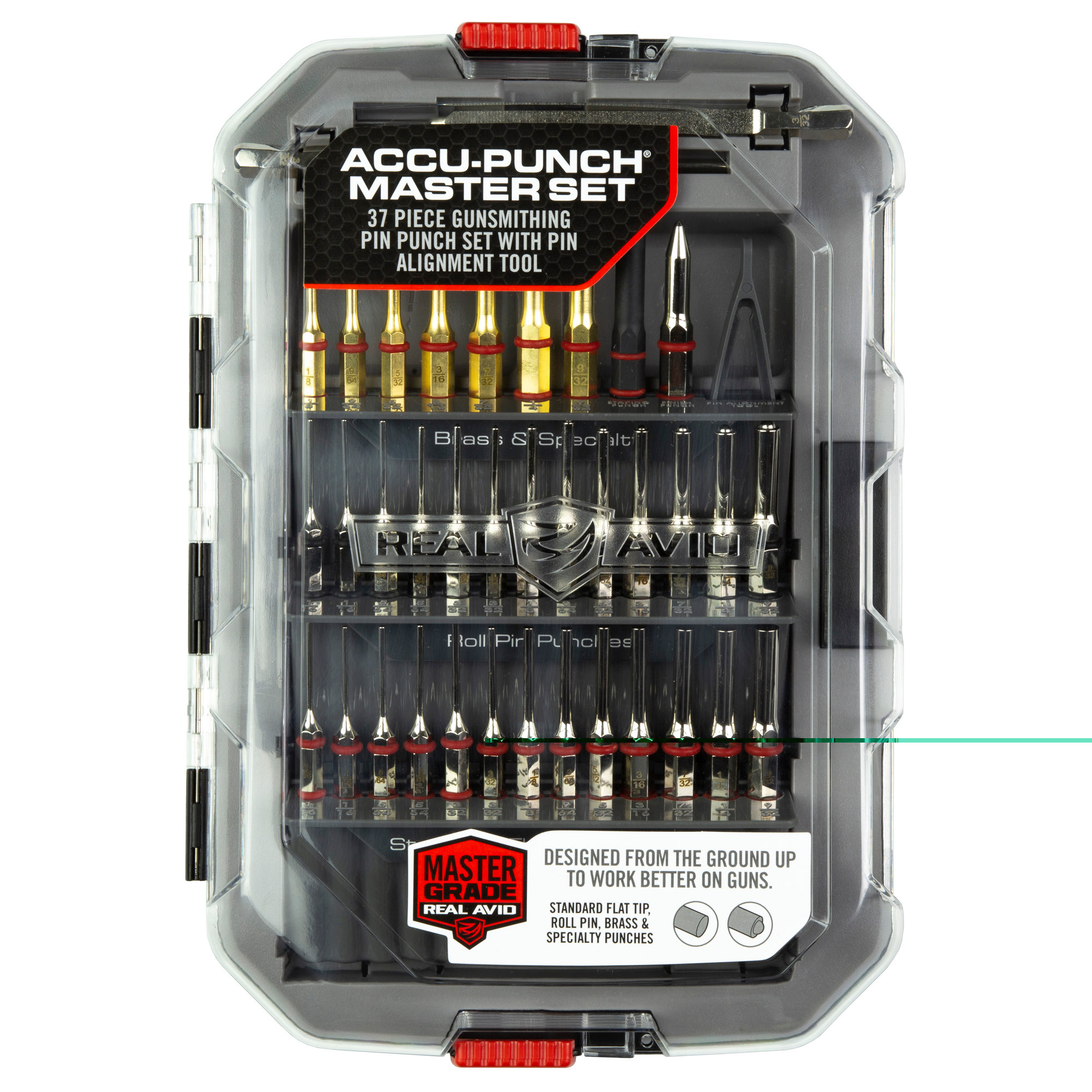 Real Avid AVMAPS Accu-Punch Master Set Black Universal Firearm 37 Pieces