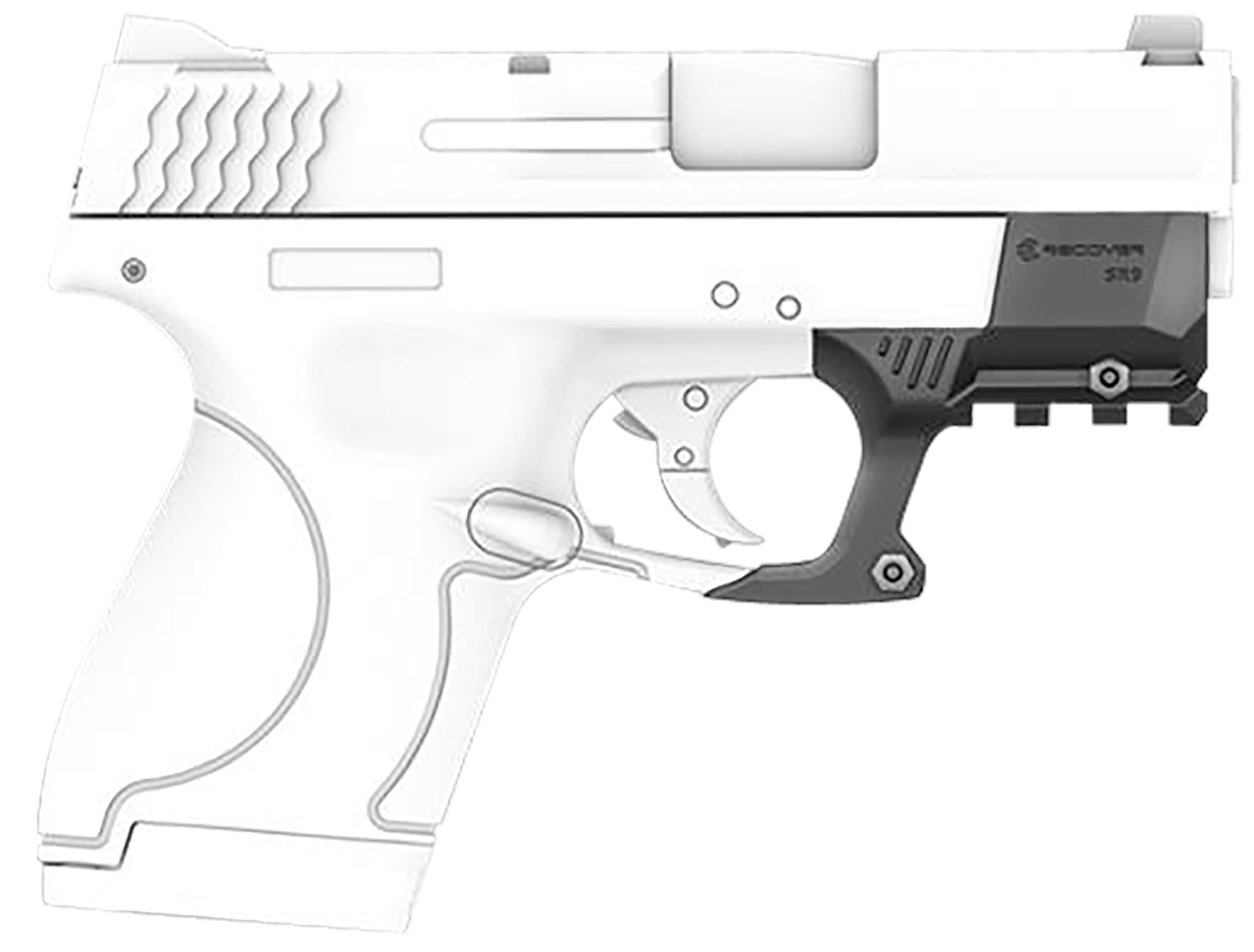 Recover Tactical SHR901 Rail AdapterBlack Polymer Picatinny for S&W Shield, Shield Plus