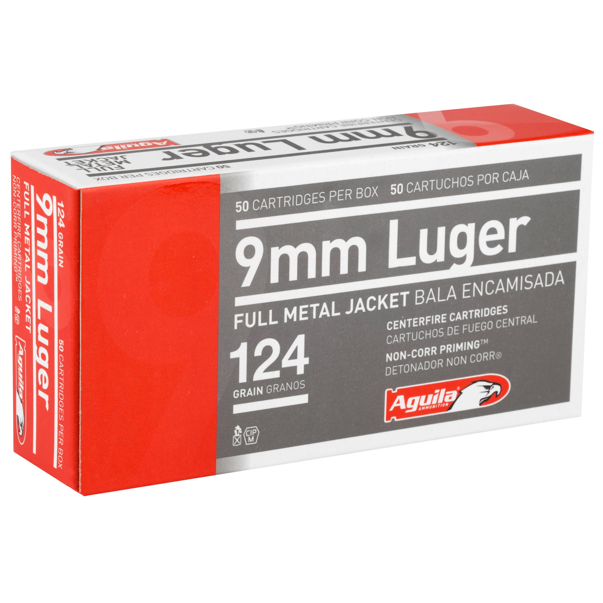 Aguila 1E092110 Target & Range Handgun 9mm Luger 124 gr FMJ50rd Bx