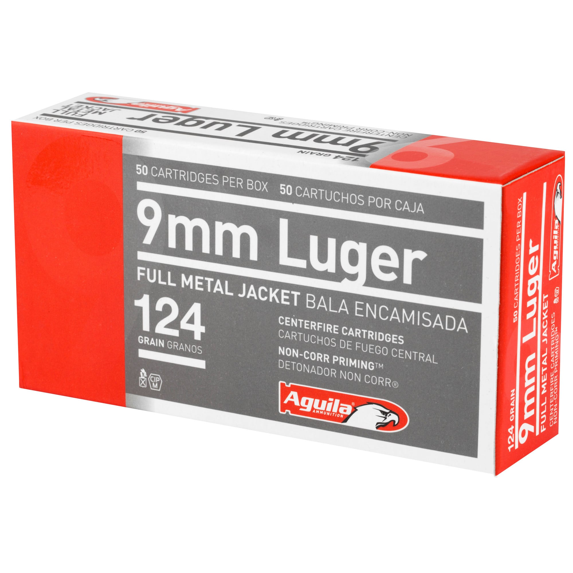 Aguila 1E092110 Target & Range Handgun 9mm Luger 124 gr FMJ50rd Bx