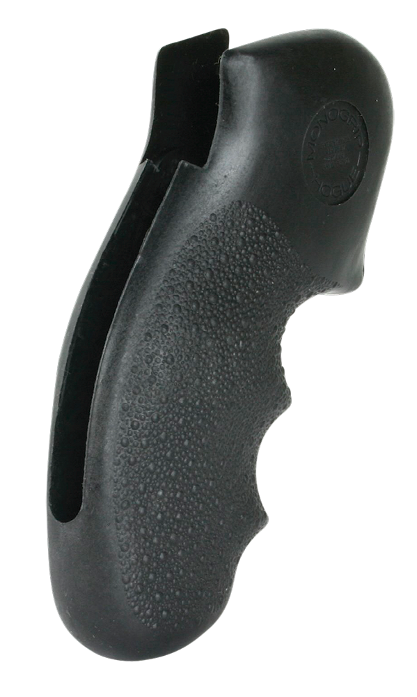 Hogue 19100 Monogrip Finger Grooves Black Nylon Cobblestone Finish Fits S&W K Frame with Round Butt