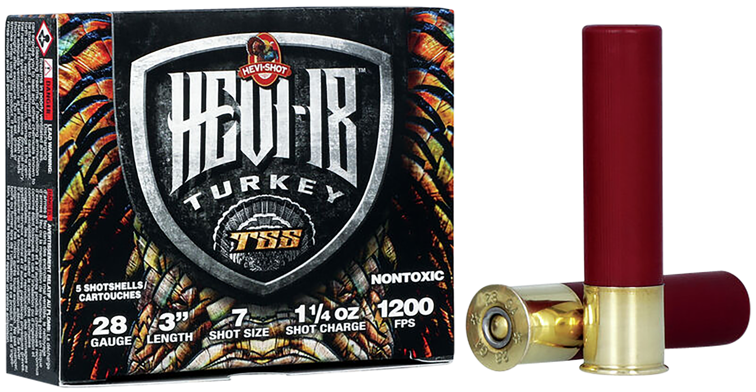 HEVI-Shot HS7287 HEVI-18 Turkey TSS 28 Gauge 3" 1 1/4 oz Tungsten 7 Shot 5 Per Box/ 10 Cs