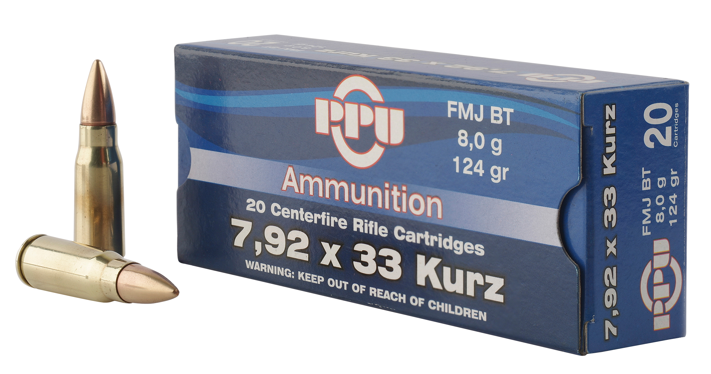 Prvi Partizan Ammunition 7.92x33mm Kurz Mauser 124 Grain Full Metal Jacket Boat Tail 20RD