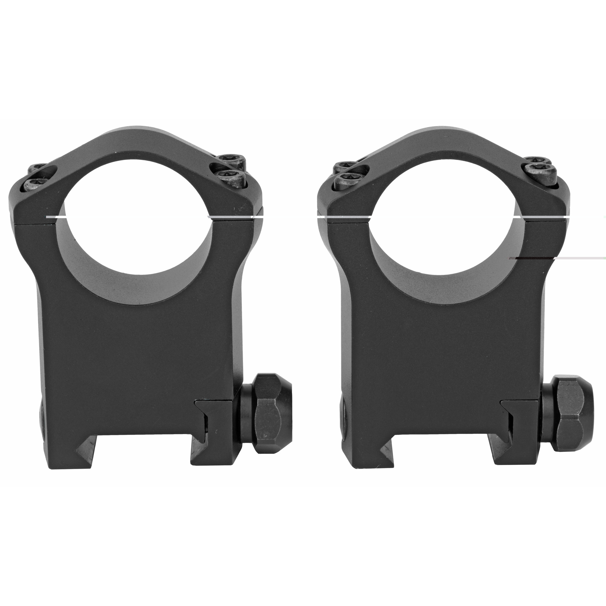 Warne 7217M Mountain Tech Scope Ring Set Fixed For MSR Picatinny/Weaver Ultra High 30mm Tube Black Anodized Aluminum
