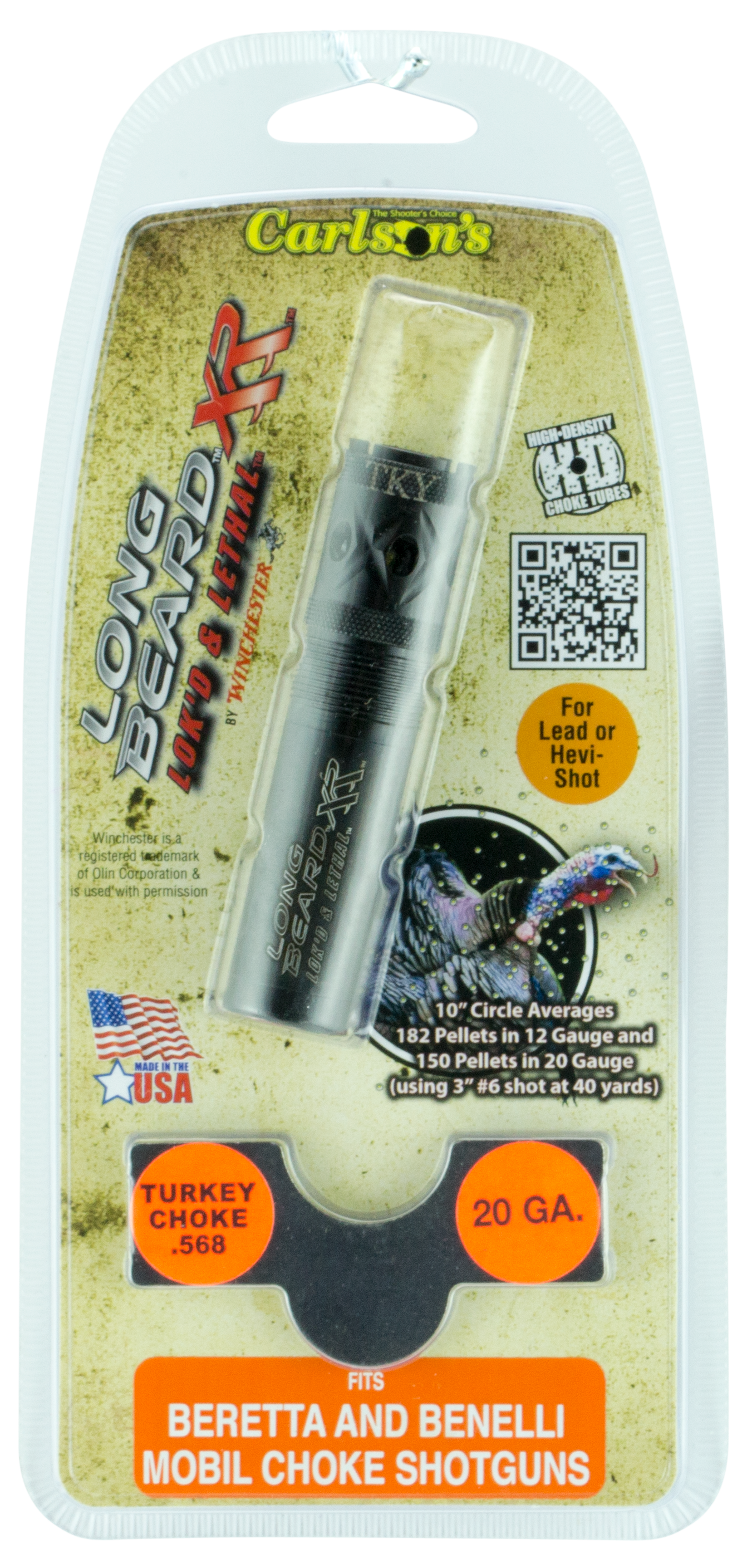 Carlson's Choke Tubes 70135 Long Beard Turkey 70135 20 Gauge Turkey Ported 17-4 Stainless Steel