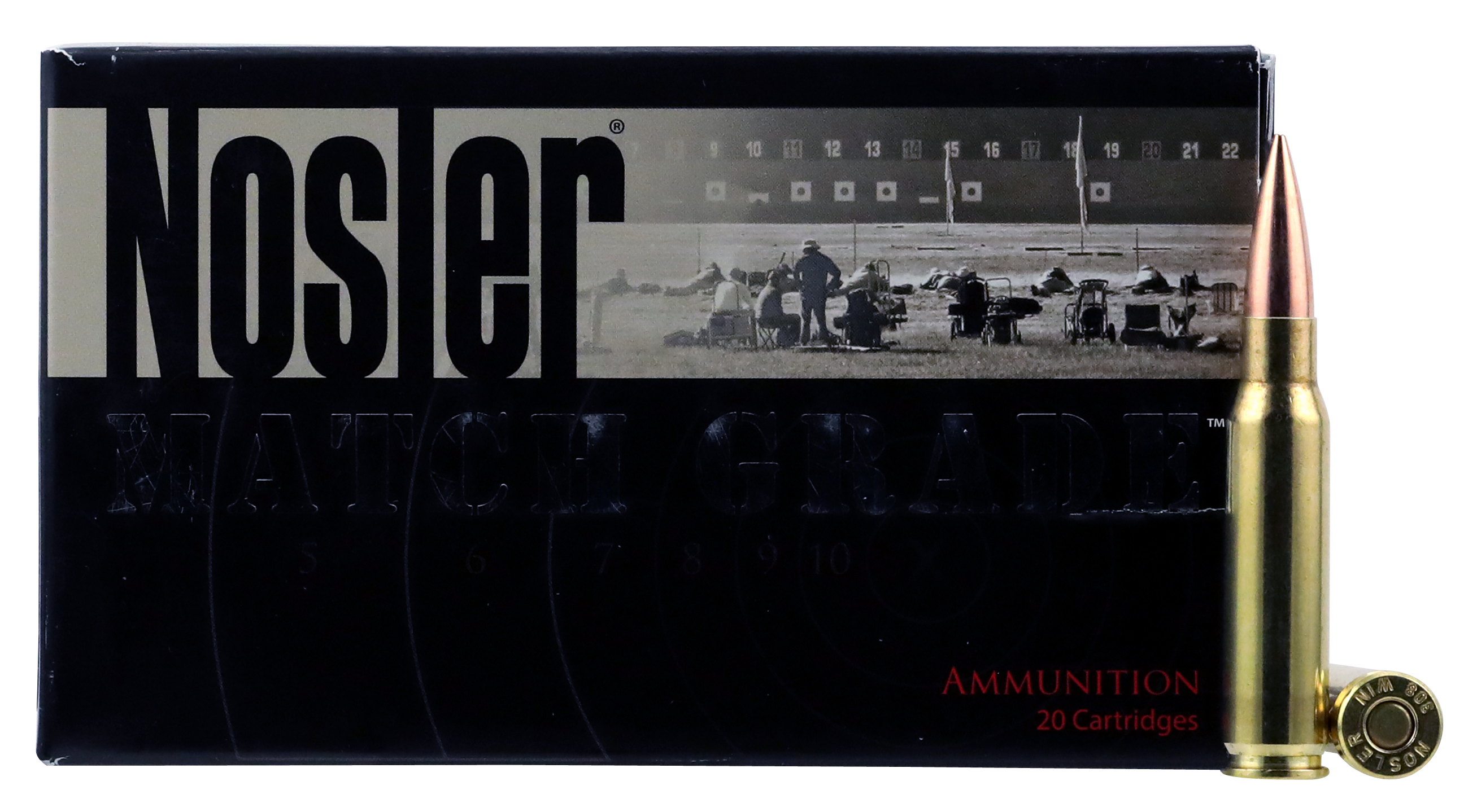 Nosler Match Grade Ammunition 308 Winchester 175 Grain RDF Hollow Point Boat Tail 20RD