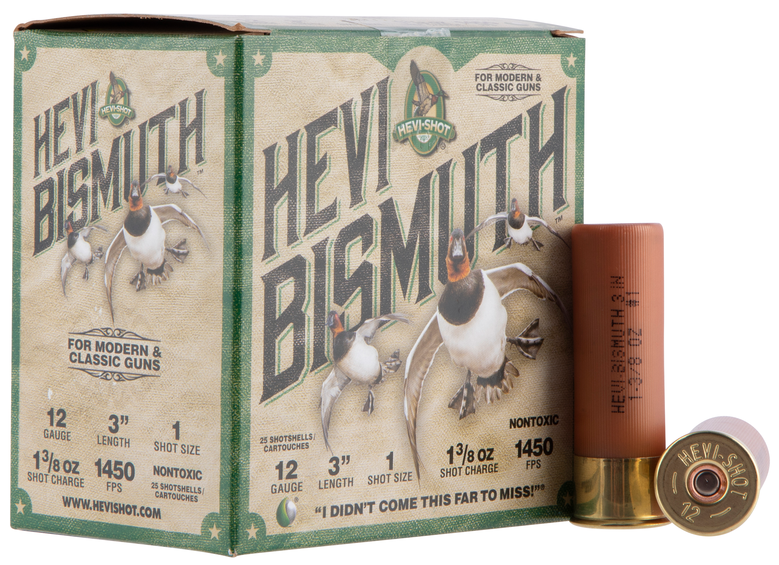 HEVI-Shot HS14001 HEVI-Bismuth Waterfowl 12 Gauge 3" 1 3/8 oz 1450 fps Bismuth 1 Shot 25ea