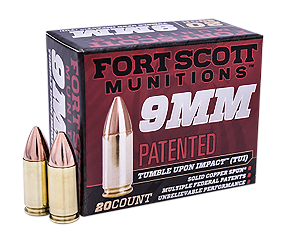 Fort Scott Munitions 9MM115SCVNIC Tumble Upon Impact (TUI) Self Defense 9mm Luger 115 gr Solid Copper Spun (SCS) 20rd Bx