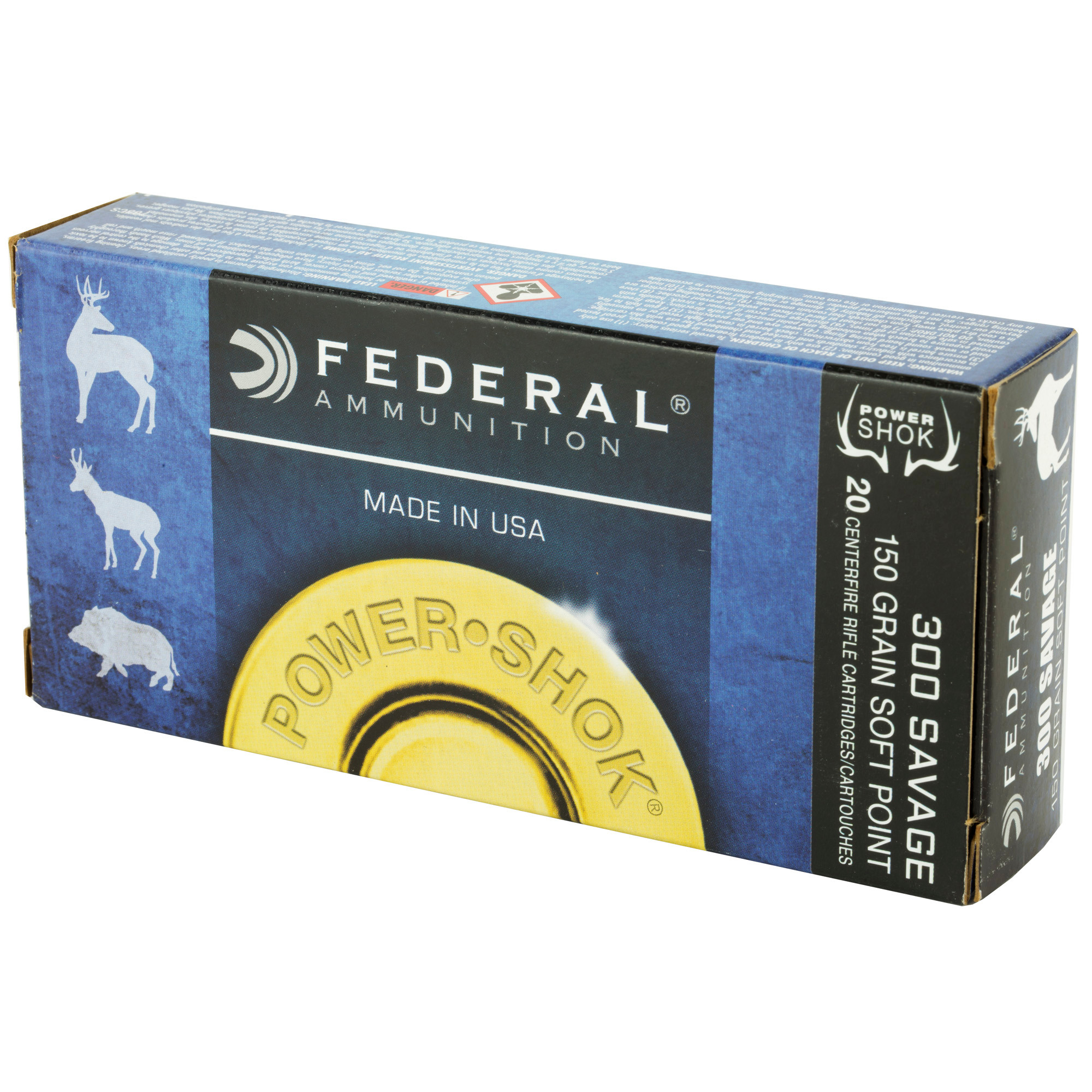 Federal Power-Shok Ammunition 300 Savage 150 Grain Soft Point 20RD