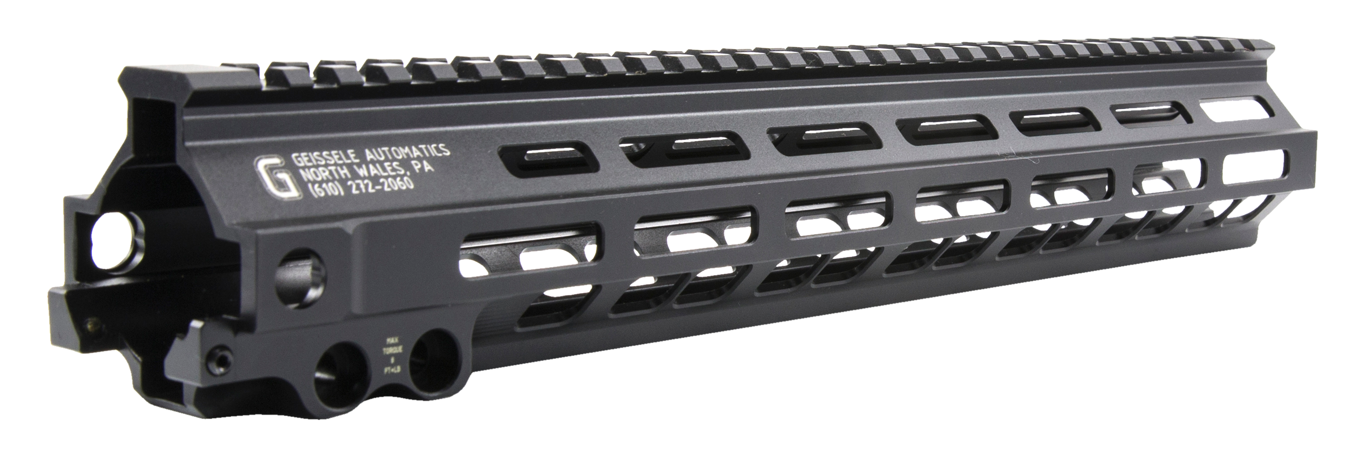 Geissele Automatics 05285B MK8 Super Modular Rail 13.50" M-LOK Style Made of 6061-T6 Aluminum with Black Anodized Finish for AR-Platform