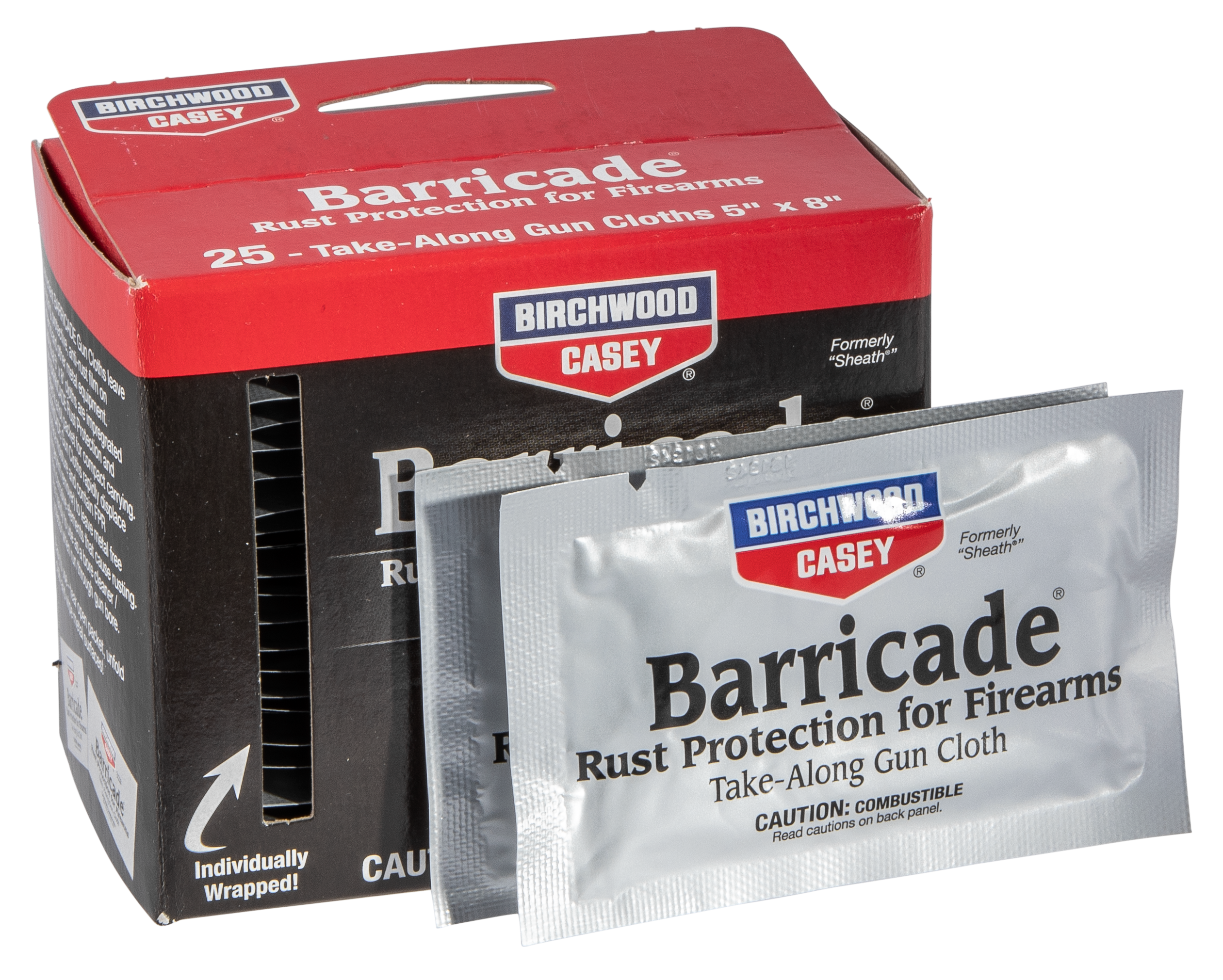 Birchwood Casey 33025 Barricade Take Along Wipes Multi-Caliber 5" x 8" 25 Per Box