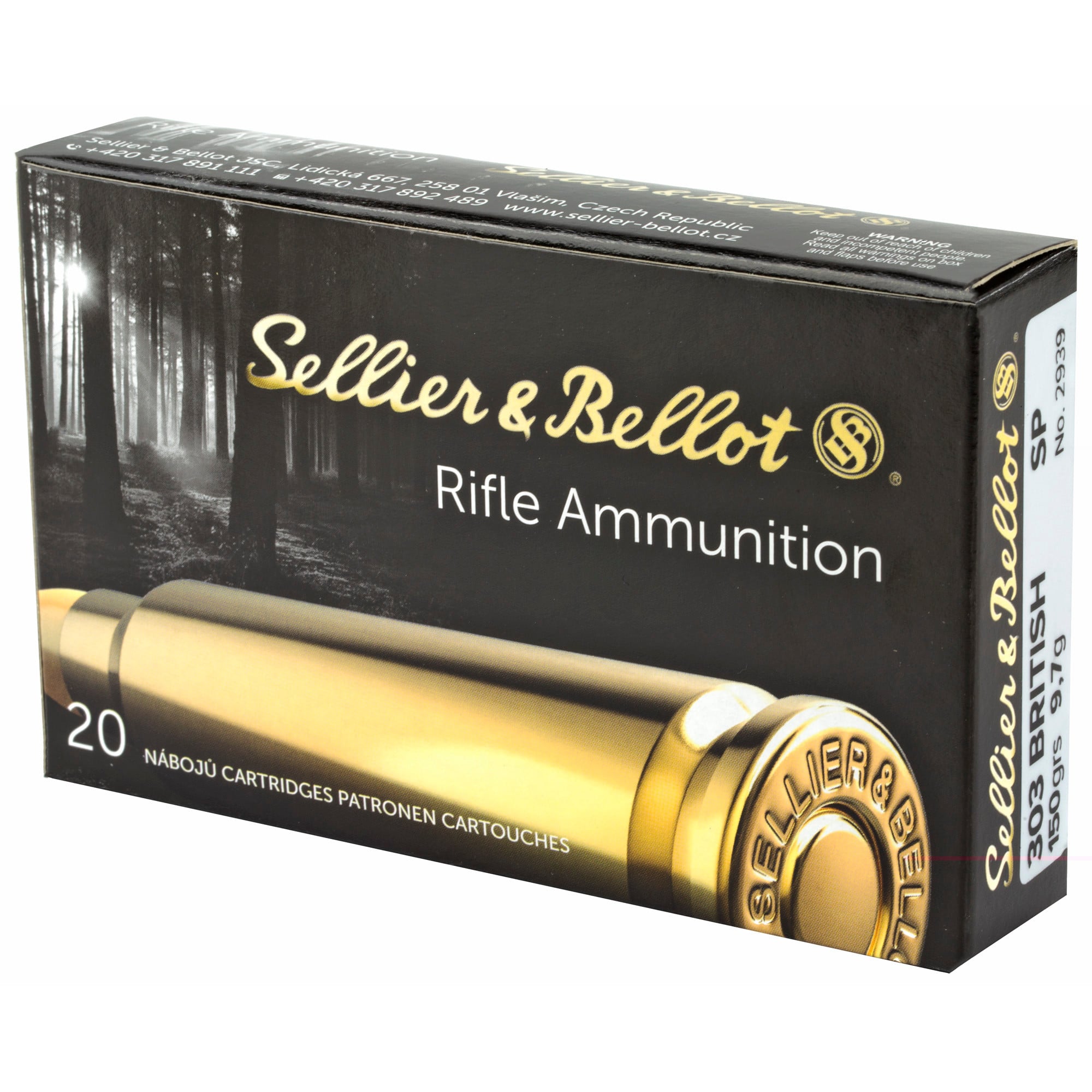 Sellier & Bellot SB303B Rifle303 British 150 gr 2654 fps Soft Point (SP) 20 Bx/20 Cs