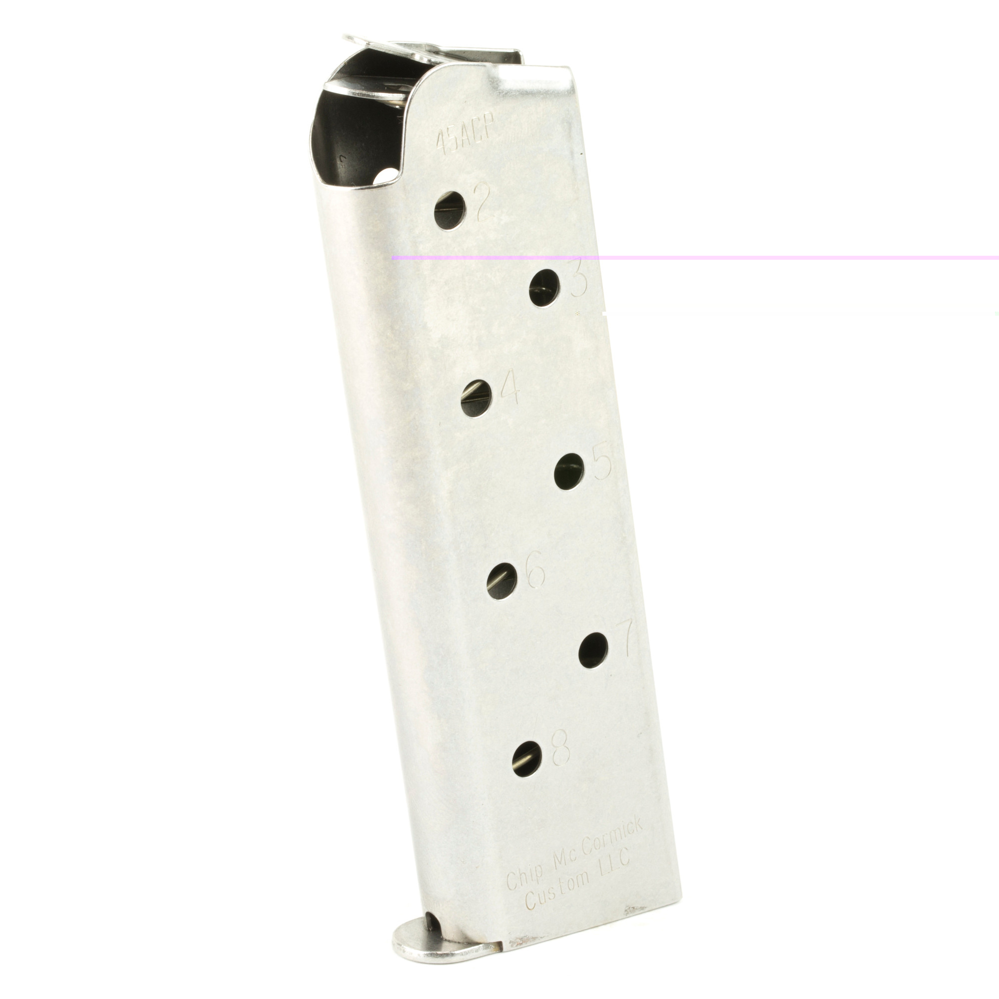 CM Products Match Grade Magazine 1911 Government, Commander 45 ACP 8-Round Stainless Steel