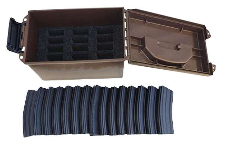 MTM Tactical Mag Can Polymer Dark Earth Holds 15 AR-15 223 Remington 30-Round Magazine