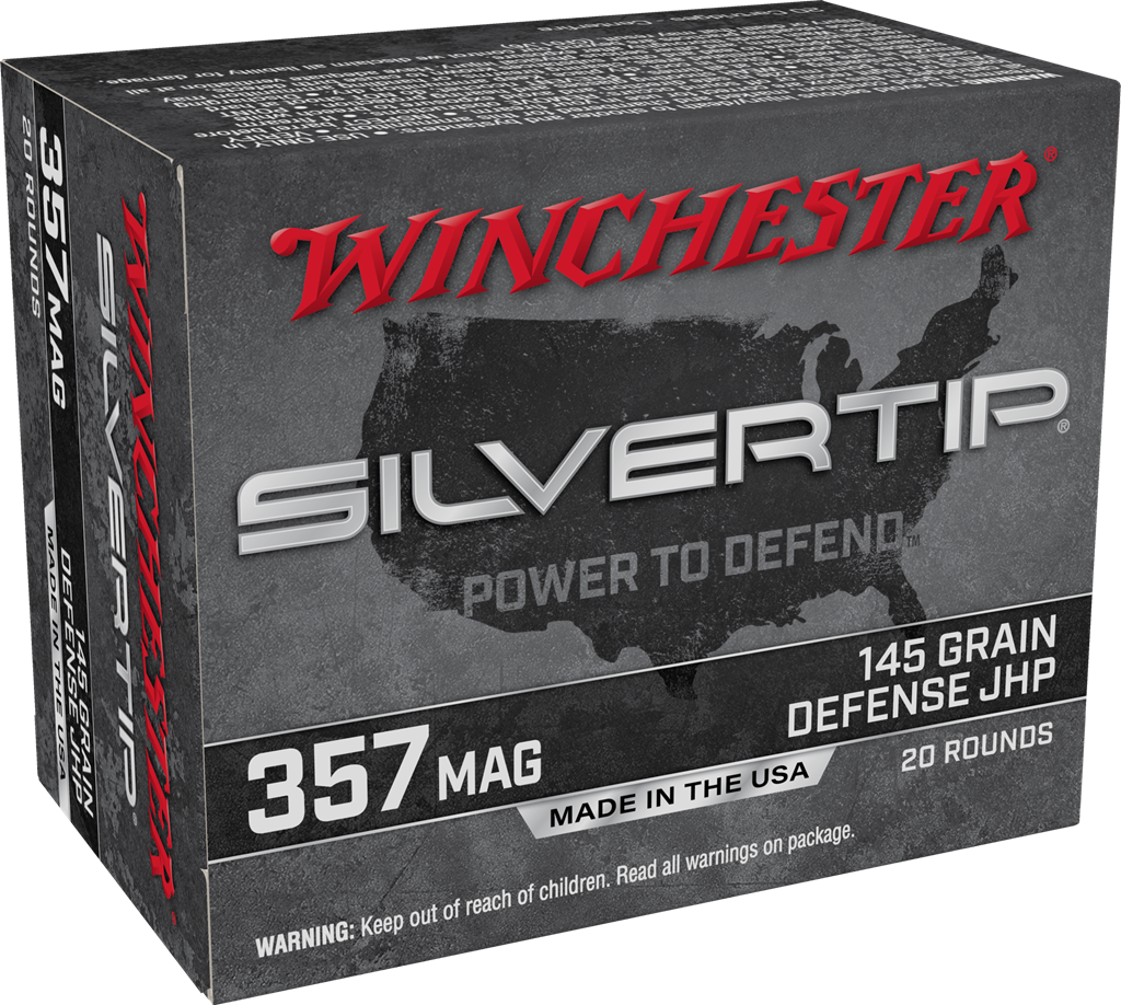 Winchester Silvertip Defense Ammunition 357 Magnum 145 Grain Jacketed Hollow Point 20RD
