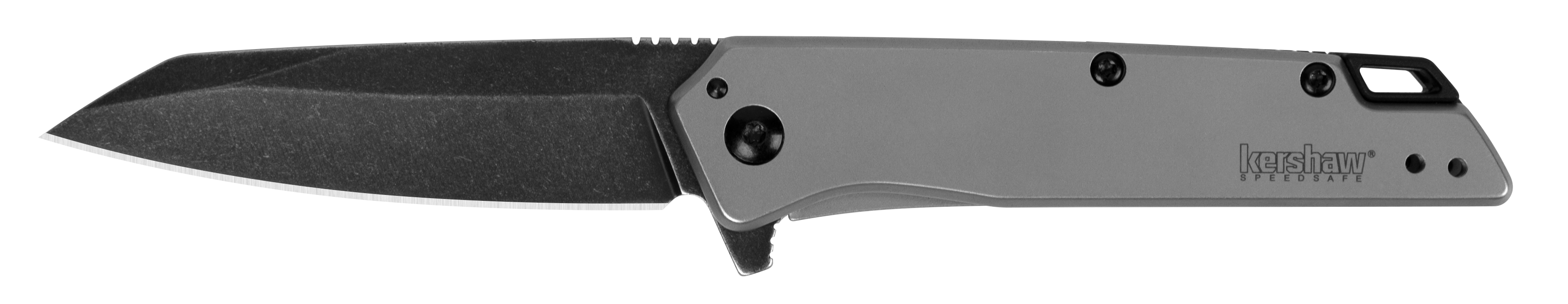 Kershaw 1365 Misdirect2.90" Folding Reverse Tanto Plain Black Oxide Blackwash 4Cr14 Blade Gray Bead Blasted Stainless Steel Handle Includes Pocket Clip