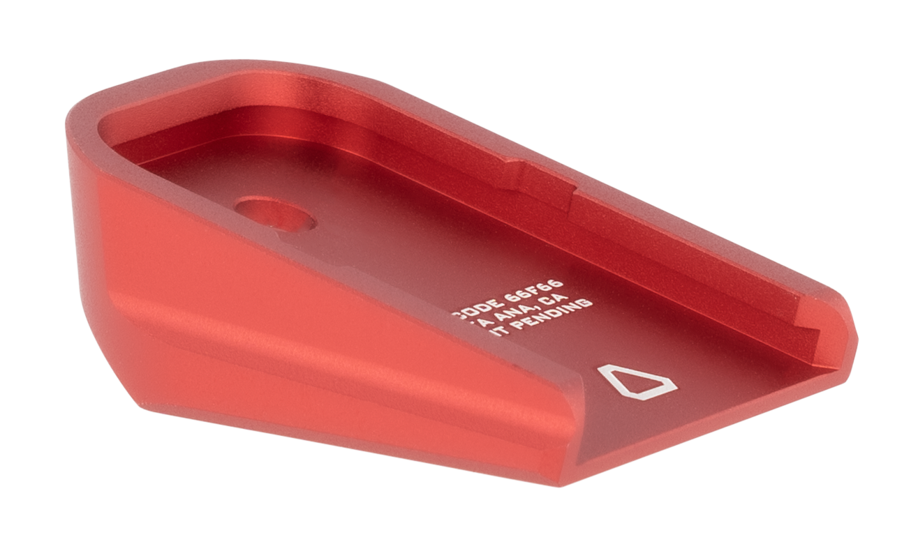 Strike Industries GALBPRED Base Plate Base Plate made of 6061-T6 Aluminum with Red Finish for Glock Mags (Except 20,21,26,27,33 & 39)