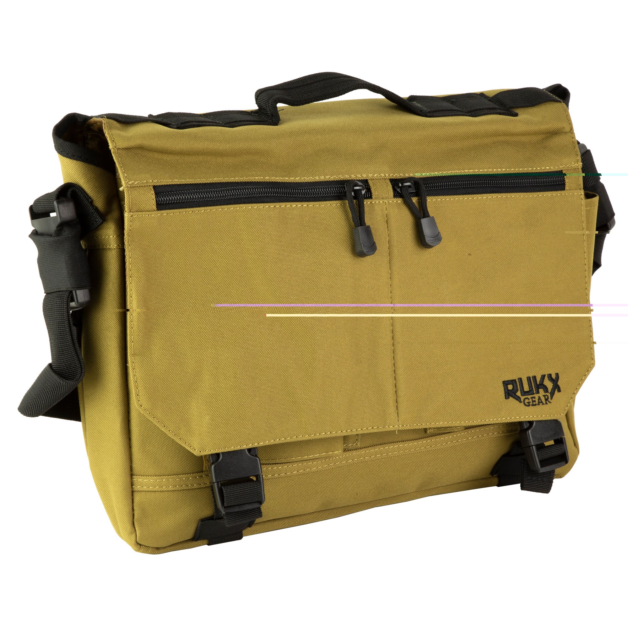 Rukx Gear ATICTBBT Discrete Carry Business Bag Tan with Hidden Pistol Compartment, 16" Laptop Sleeve, 9 Interior Pockets, 3 Exterior Pockets & Mil-Spec Buckles 15" W x 11" H Interior Dimensions