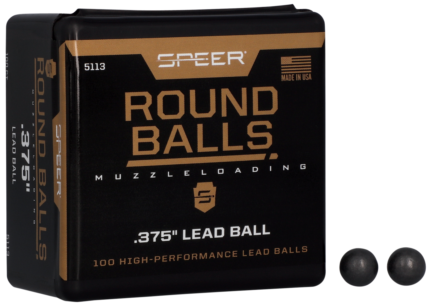 Speer Bullets 5113 Muzzleloader 36 Black Powder Lead Ball 80 GR 100 Speer 5113 .375 Round Balls 100