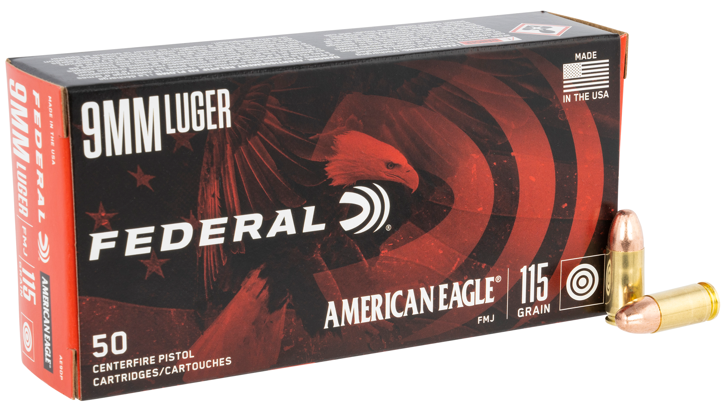 Fed Am Eagle 9mm 115gr Fmj 50/1000