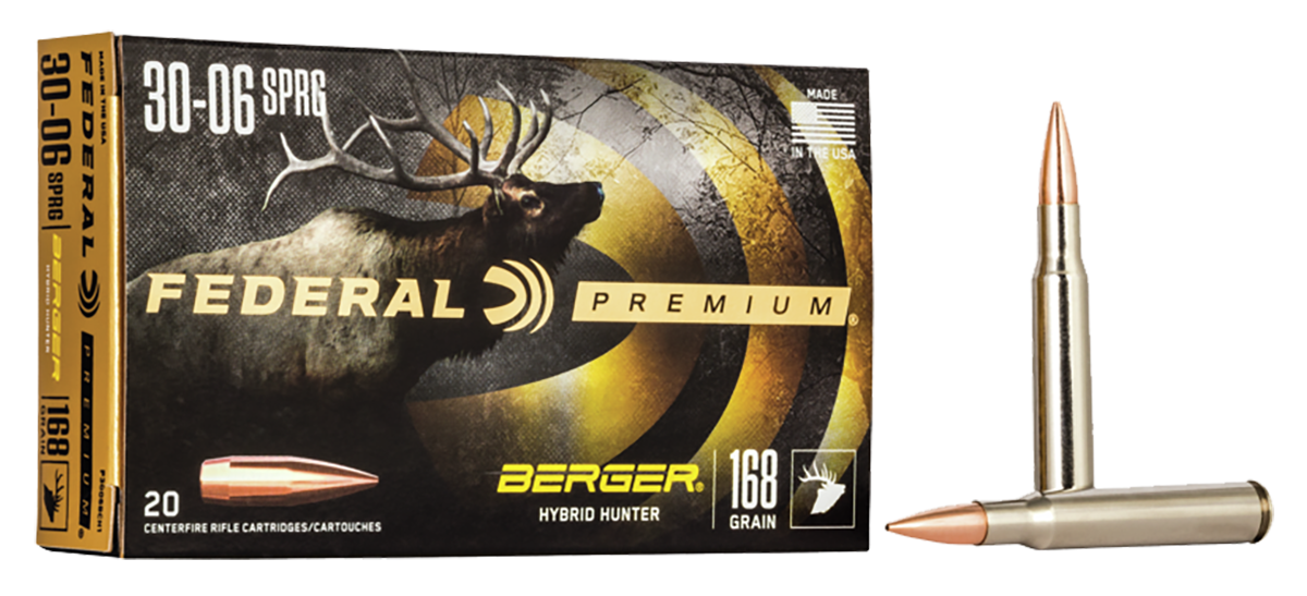 Federal Premium Ammunition 30-06 Springfield 168 Grain Berger Hybrid Hunter 20RD