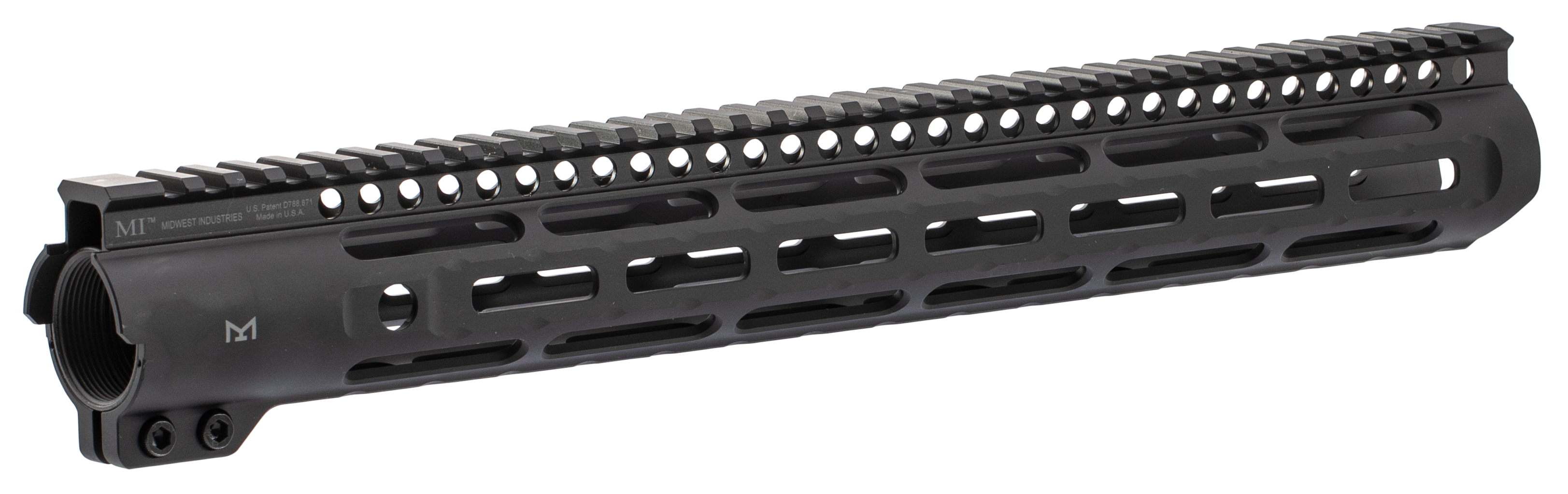 Midwest Industries INC MISLH15 Slimline AR-15 6061 Aluminum Black Hard Coat Anodized 15"