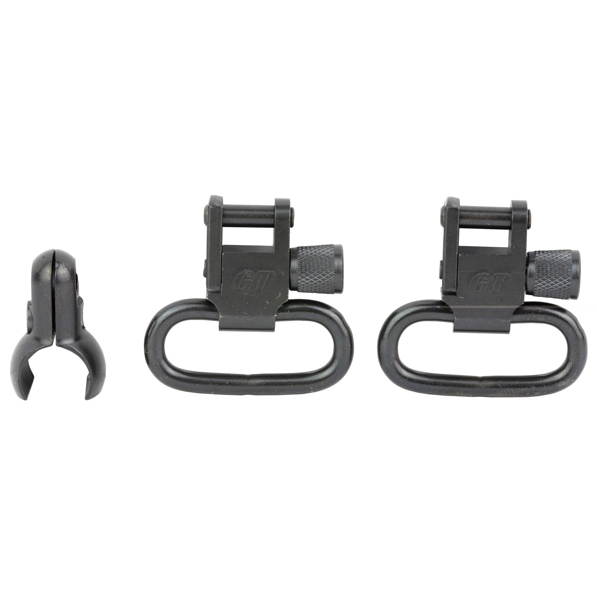 GrovTec Barrel Band Set 2-Piece Tubular Magazine 22 Rifles Measure to Fit .420-.470" Tube Diameter Rear Screw Swivel Stud 1" Locking Swivels Steel Black
