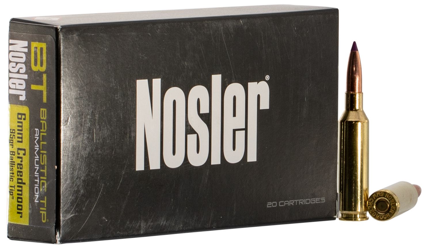 Nosler BT Ammunition 6mm Creedmoor 95 Grain Ballistic Tip 20RD