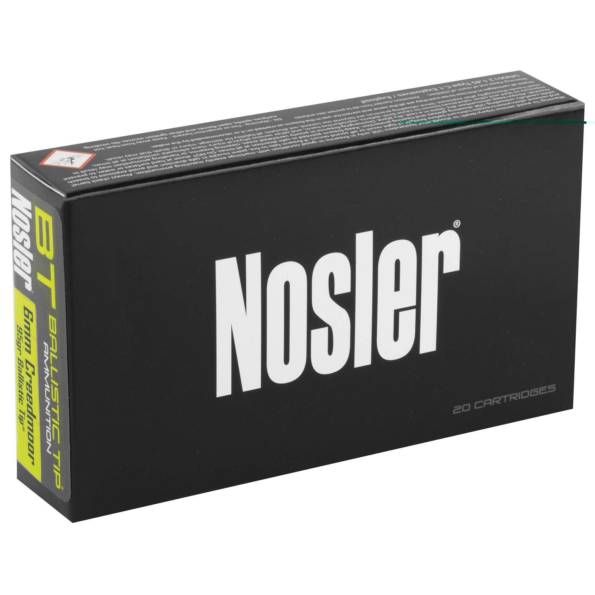 Nosler BT Ammunition 6mm Creedmoor 95 Grain Ballistic Tip 20RD