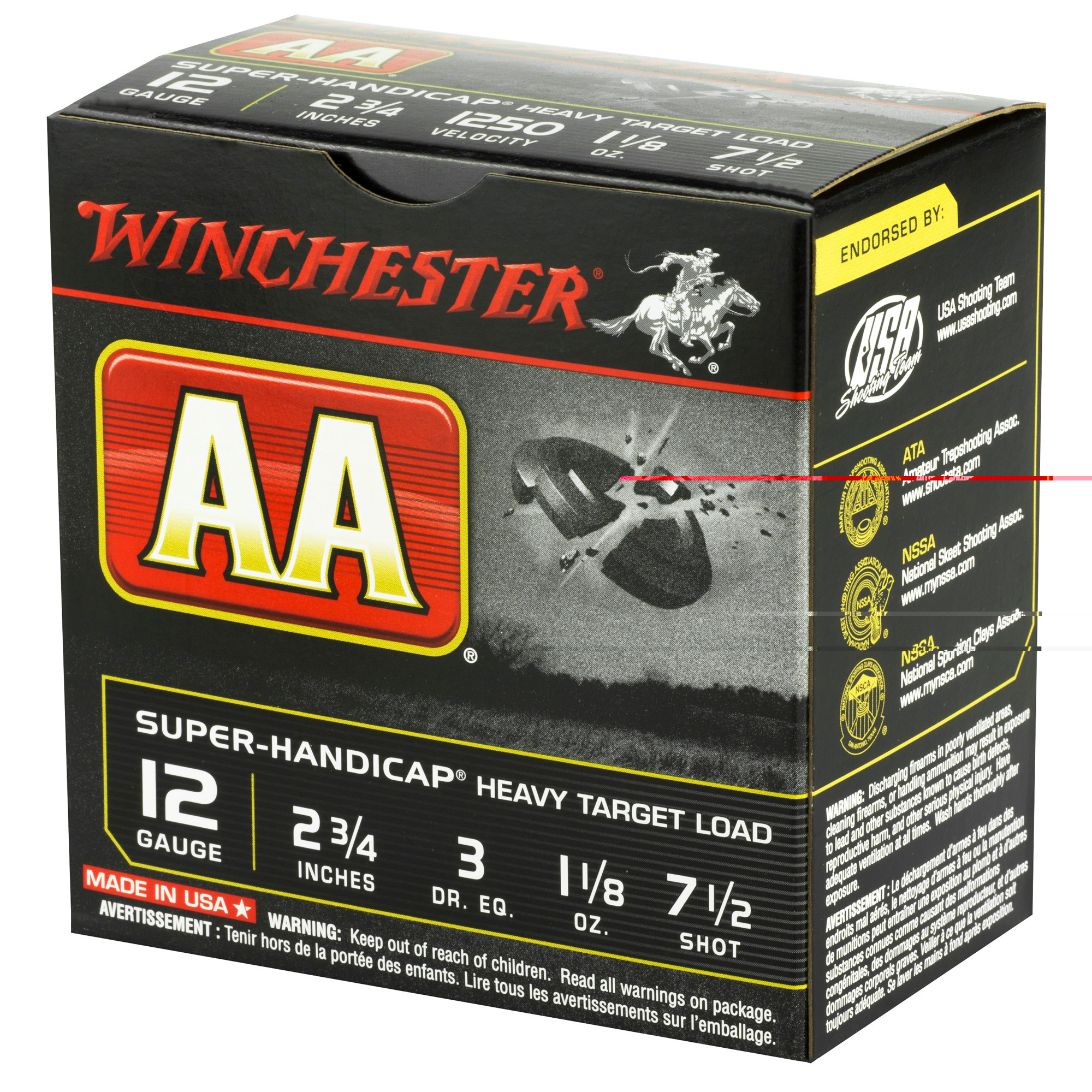 Winchester Ammo AAHA127 AA Super Handicap Heavy Target 12 Gauge 2.75" 1 1/8 oz 1250 fps 7.5 Shot 25ea