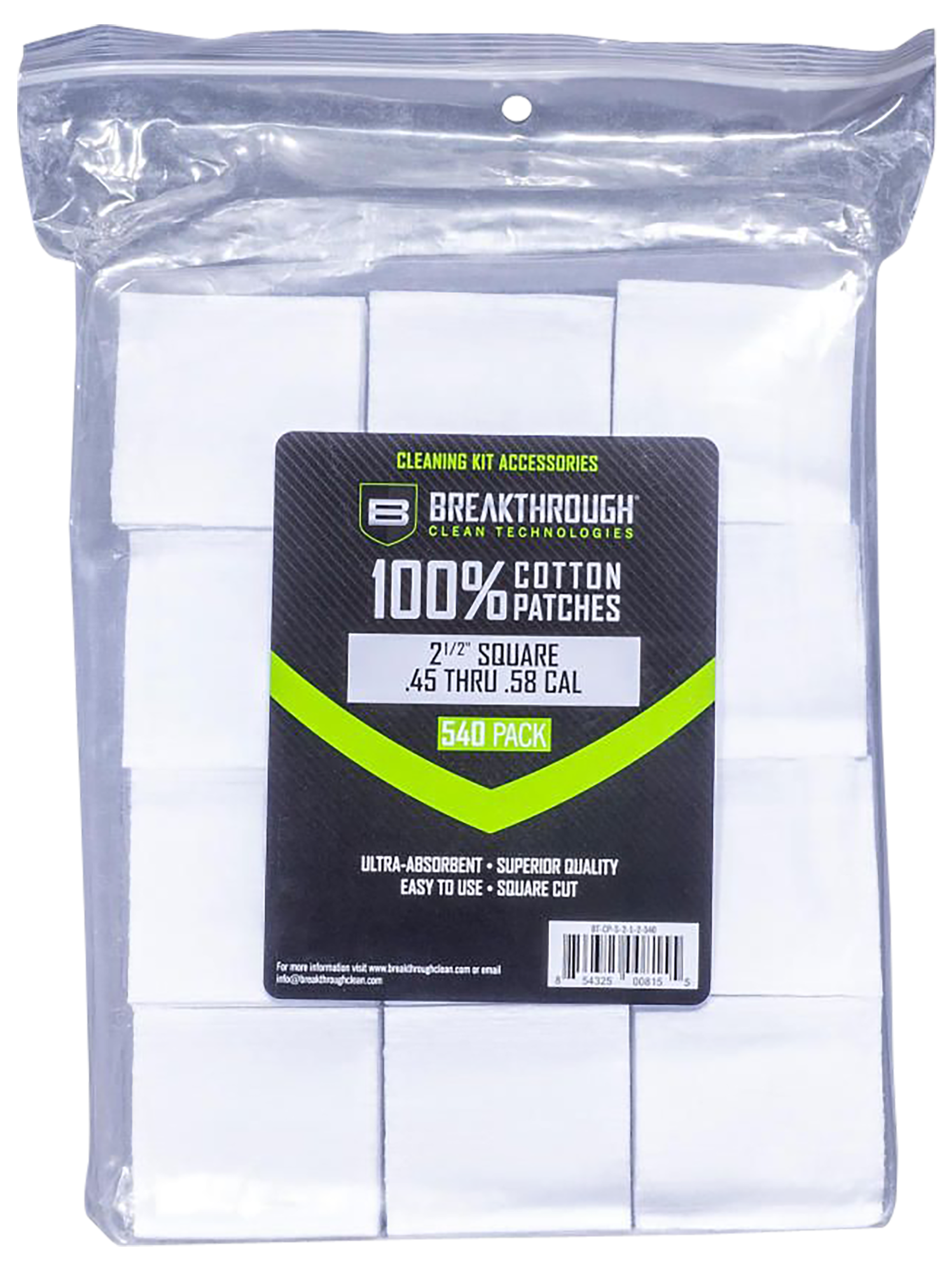 Breakthrough Clean BTCPS21/2540 Square Patches 45/54 Cal 540 pieces