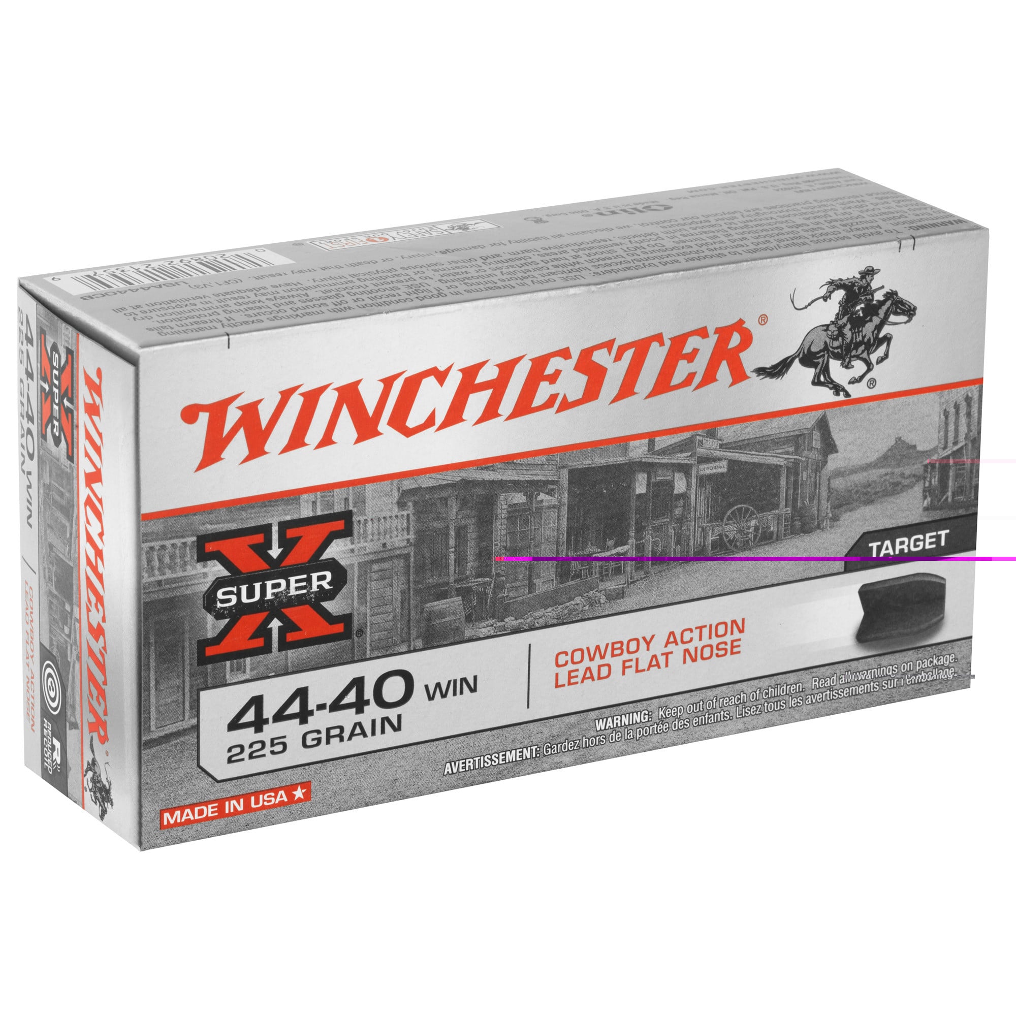 Winchester USA Cowboy Ammunition 44-40 WCF 225 Grain Lead Flat Nose
