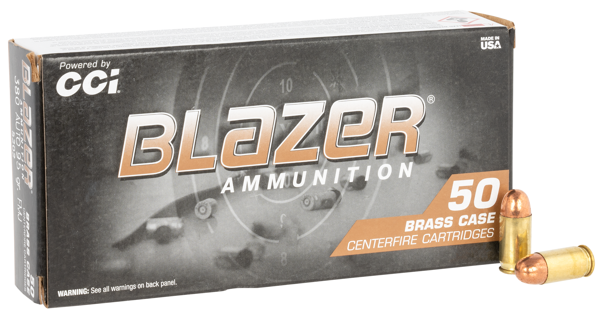 Blazer Brass Ammunition 380 ACP 95 Grain Full Metal Jacket