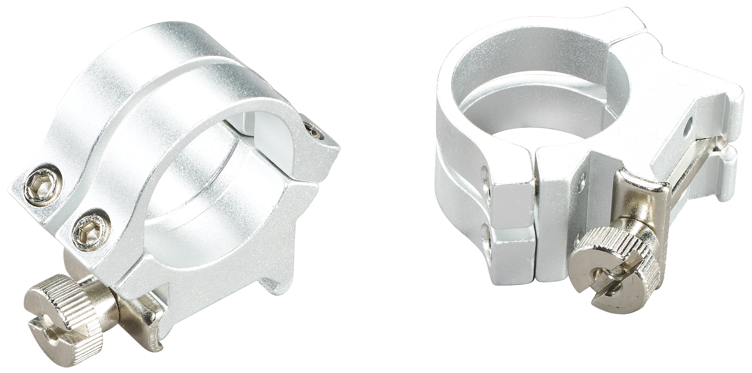 Weaver Quad Lock Detachable 1" Rings Silver, High, Aluminum