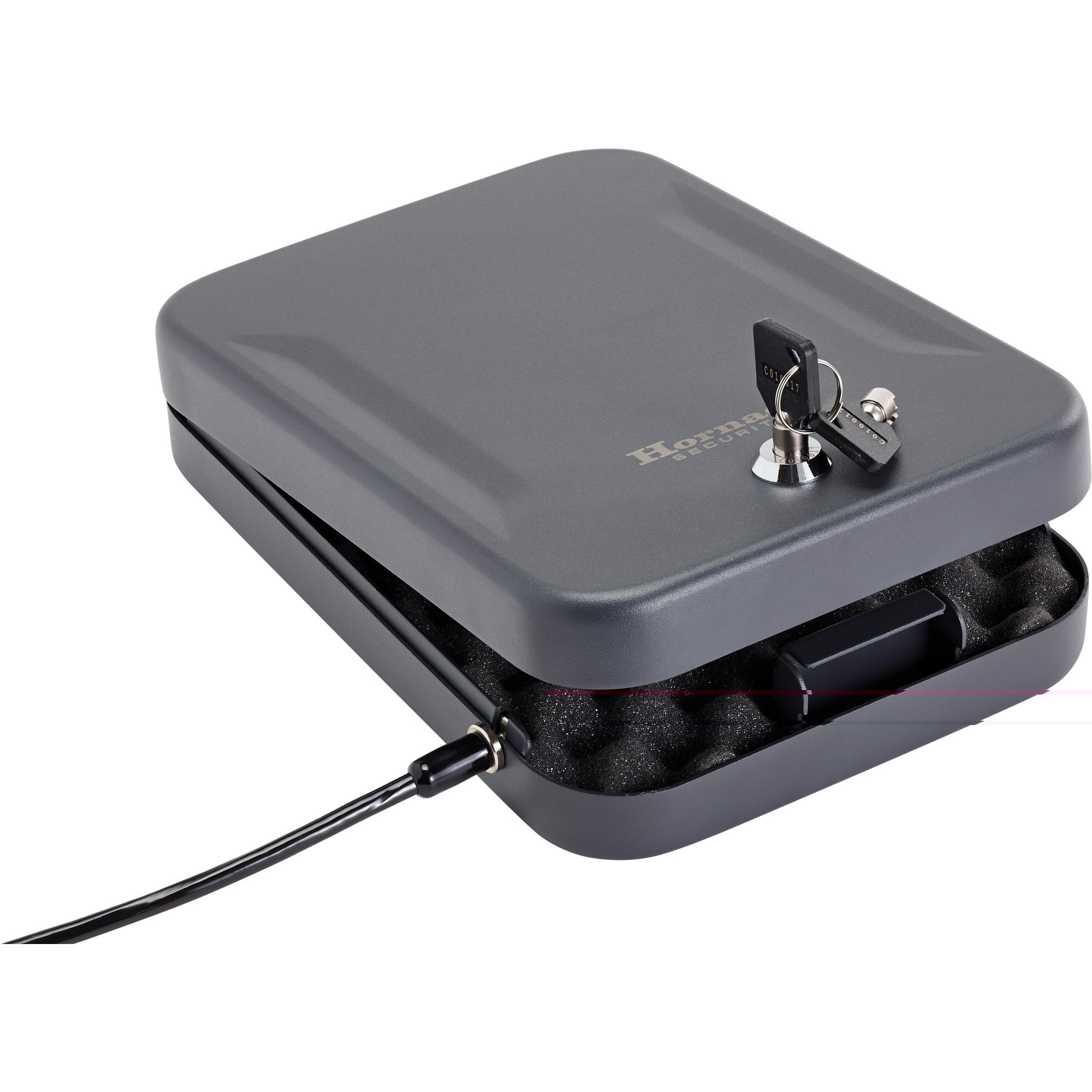 Hornady 95210 Lock BoxXL Key Entry Black Steel Holds 1 Handgun 10" L x 7" W x 2" D