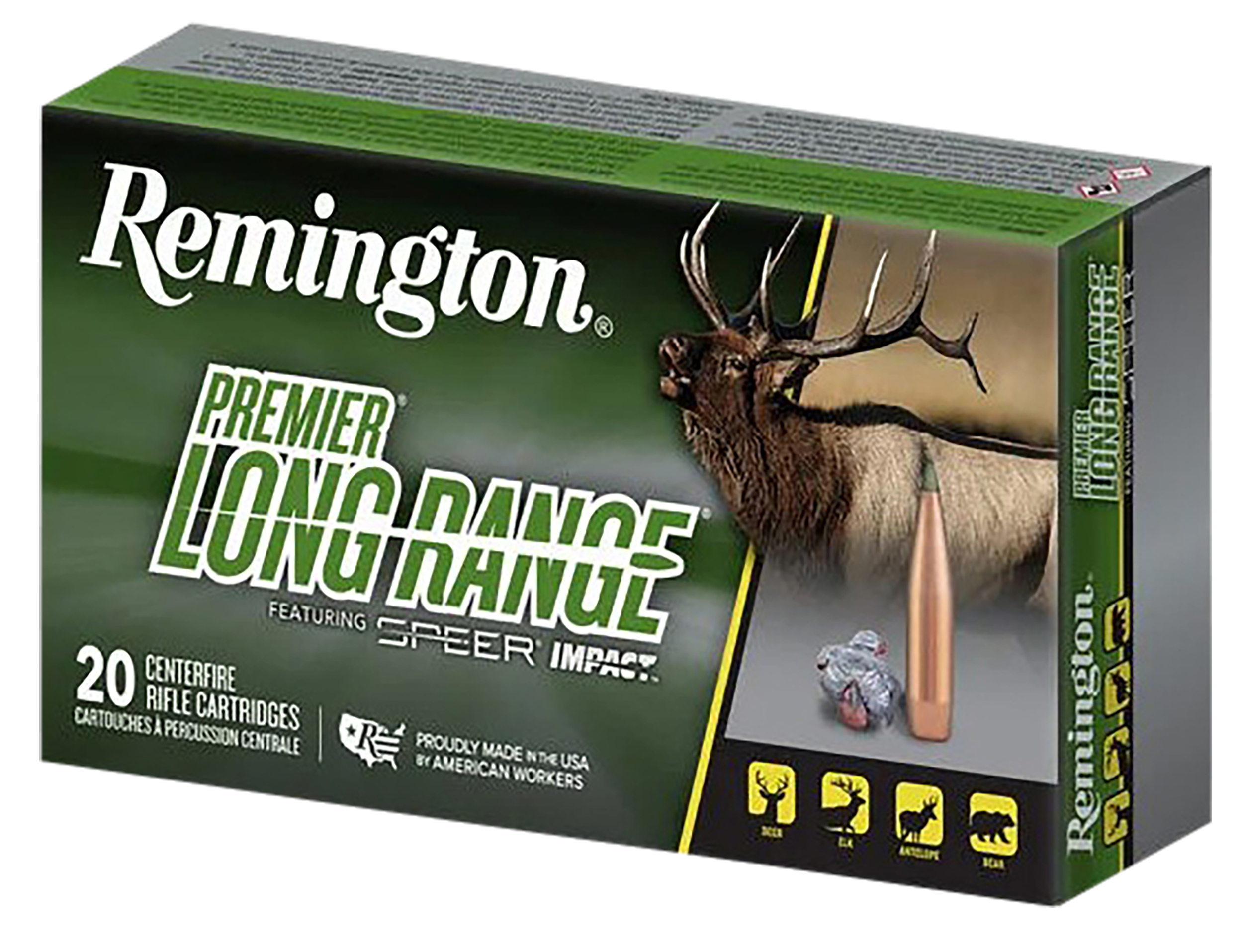 Remington Ammunition R28828 Premier Long Range 6.5 PRC 140 gr Speer Impact 20 Per Box/ 10 Cs