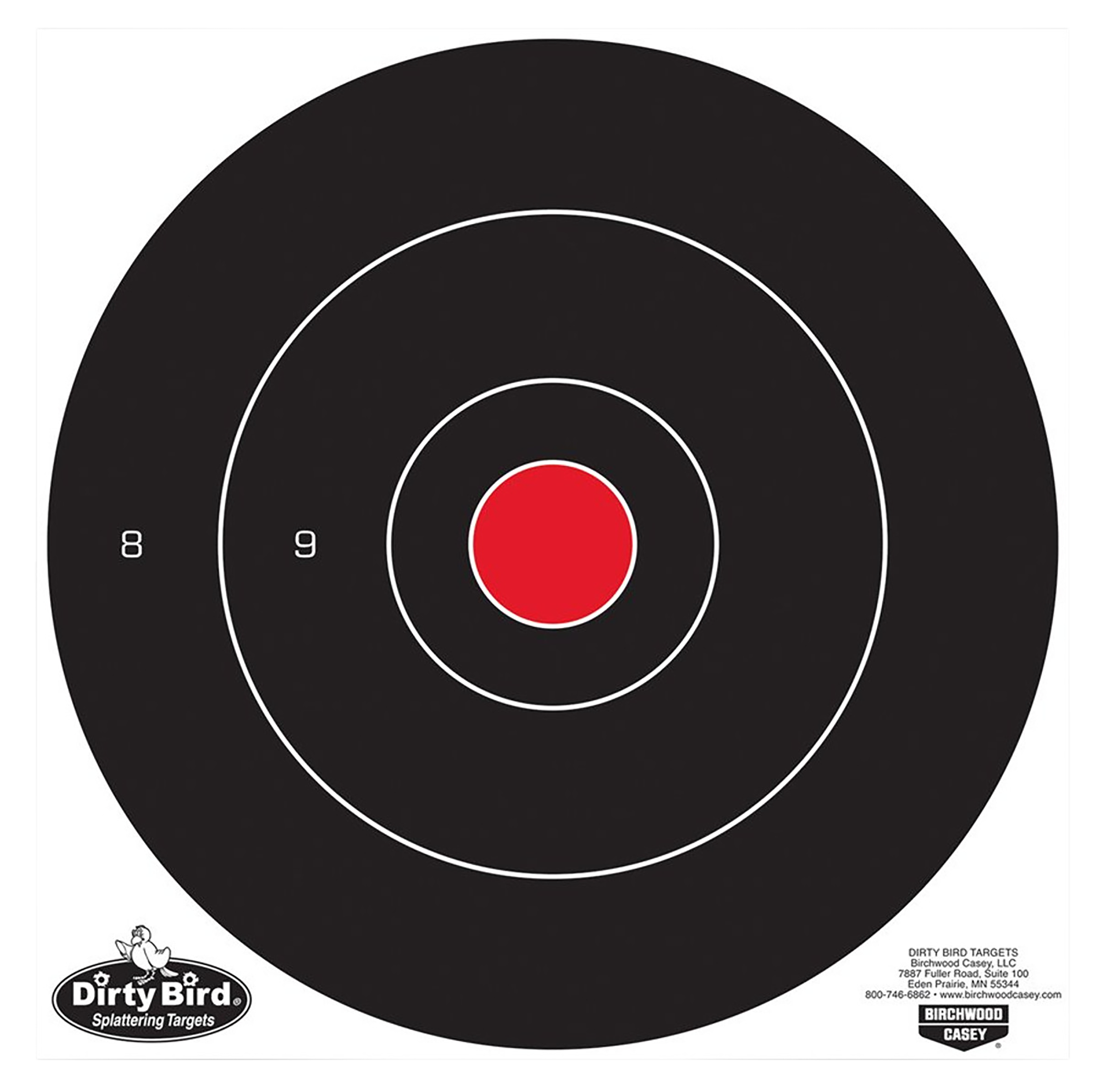 Birchwood Casey 35070 Dirty Bird12" Bullseye Tagboard Hanging Universal Black/Red 100 Per Pkg