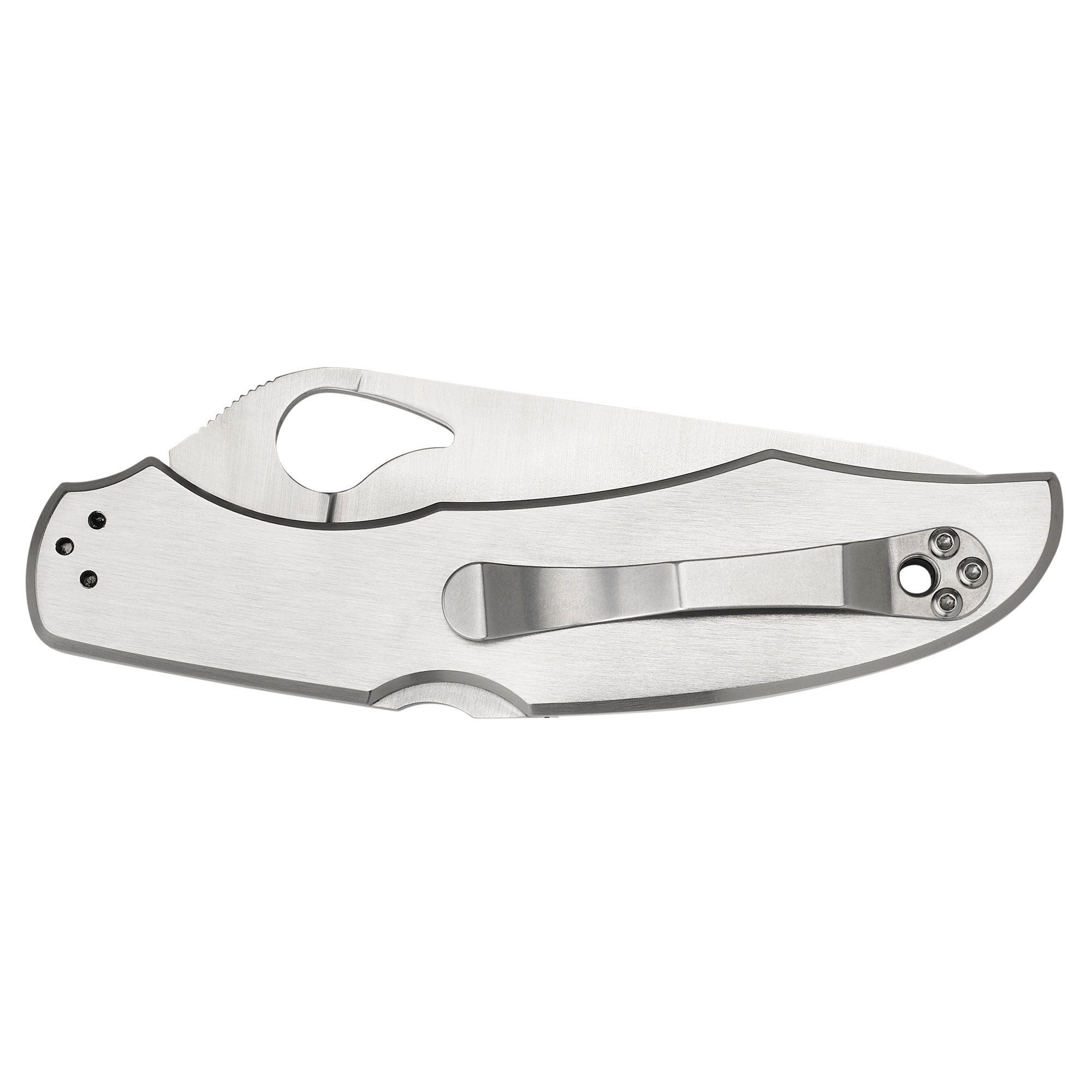 Spyderco BY03PS2 Byrd Cara Cara 2 3.75" Folding Drop Point Part Serrated 8Cr13MoV SS Blade Stainless Steel Handle Includes Pocket Clip