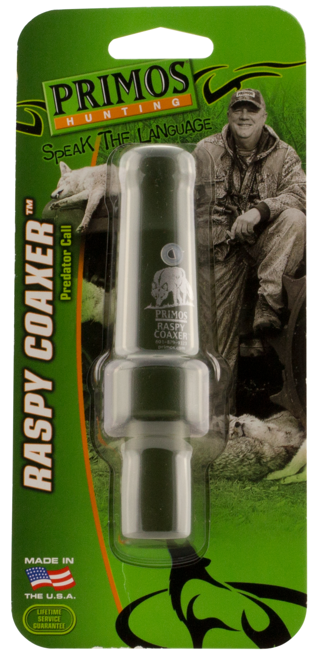 Primos PS323 Raspy CoaxerOpen Call Rabbit/Rodent Sounds Attracts Predators Green Plastic