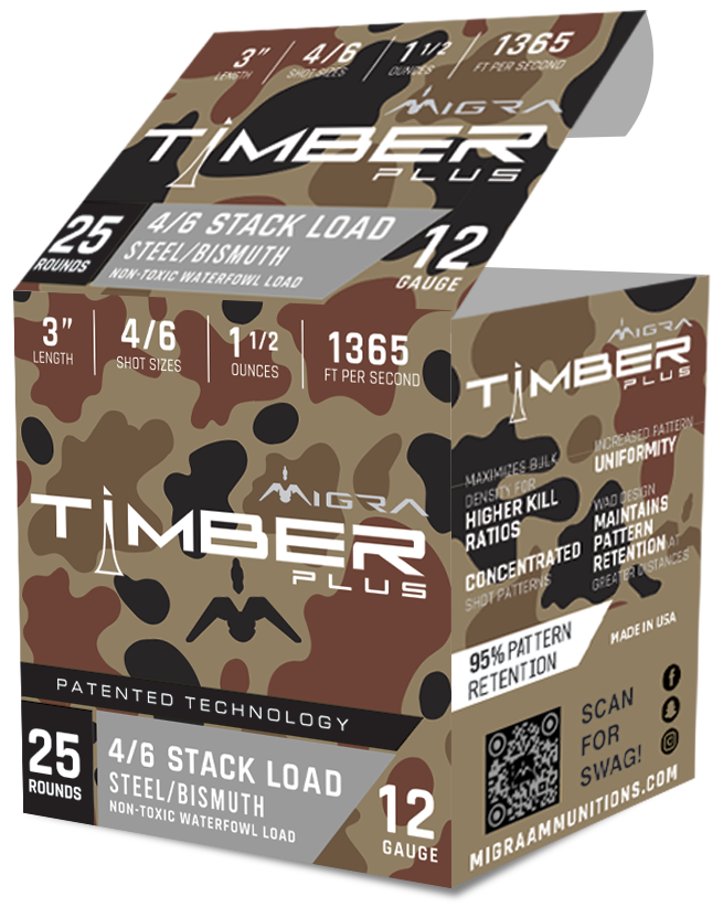 Migra Ammunitions M12SB46 Combinational Hunting 12 Gauge 3" 1 1/2 oz 4/6 Shot 25 Per Box/ 10 Cs