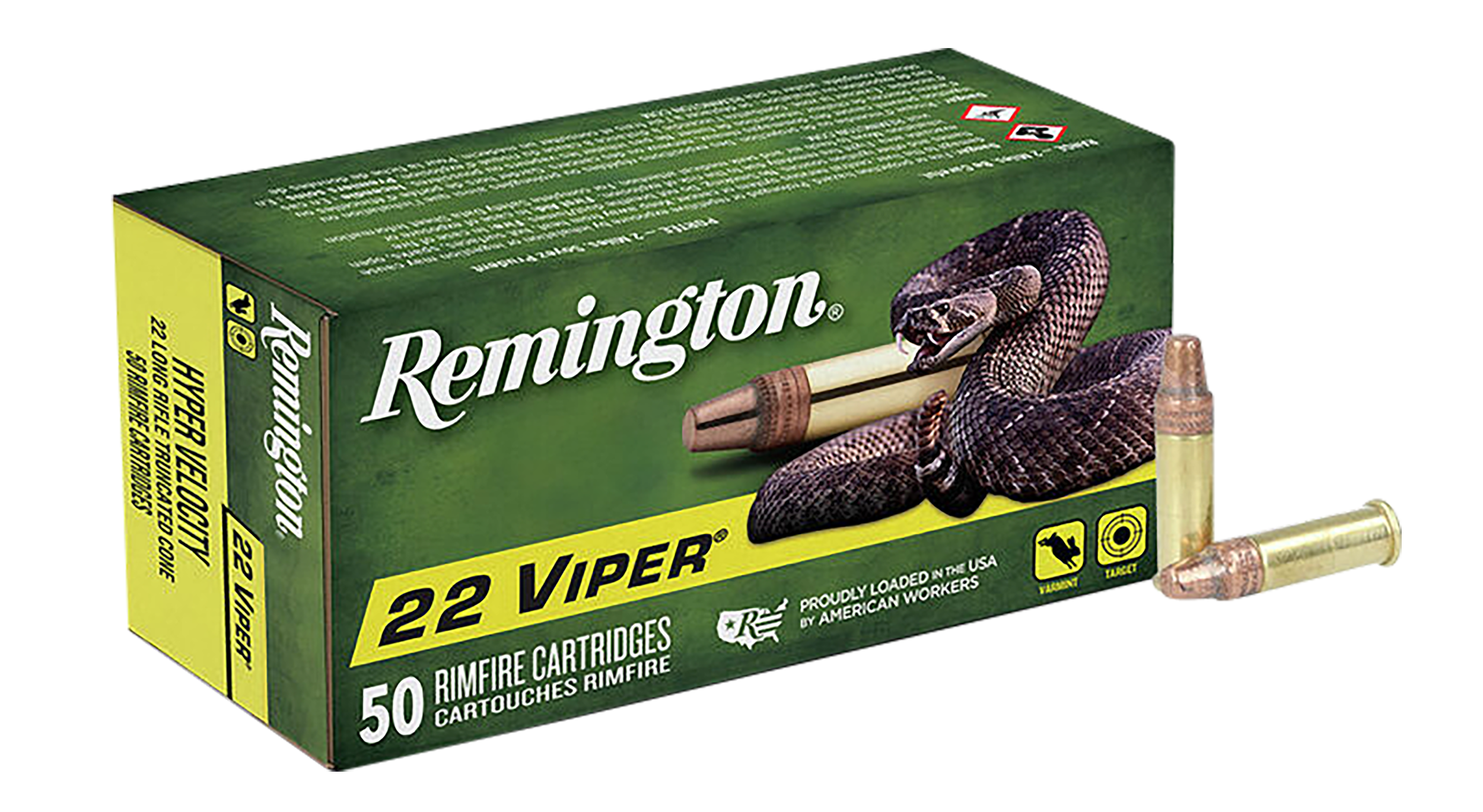 Remington Ammunition 21080 Viper Rimfire 22 LR 36 gr Truncated Cone Solid 50 Per Box/ 100 Cs